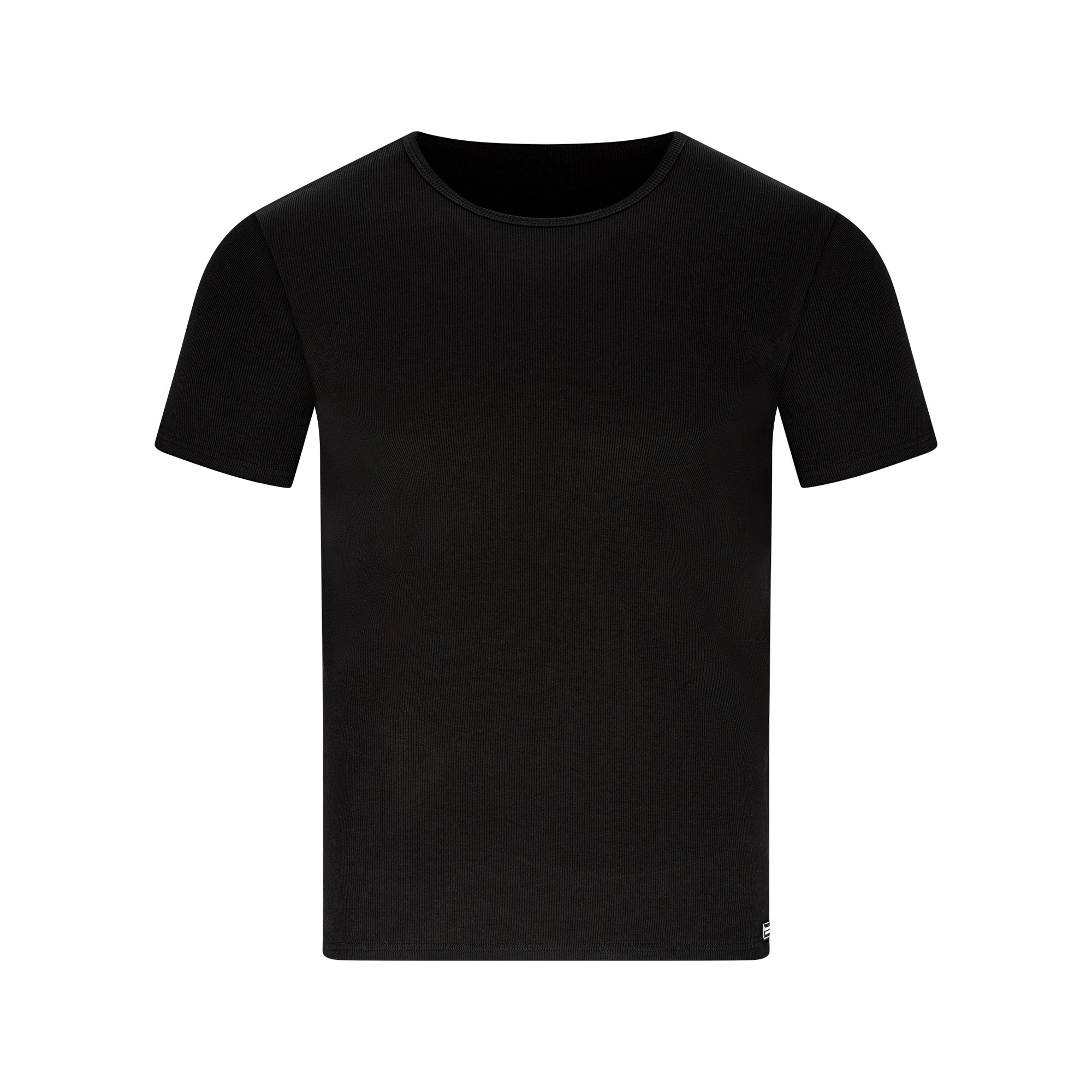 Bruno Banani Rundhalsshirt »FINE RIB« Feinripp, Kurzarm, Rundhalsausschnitt, Cotton-Mix