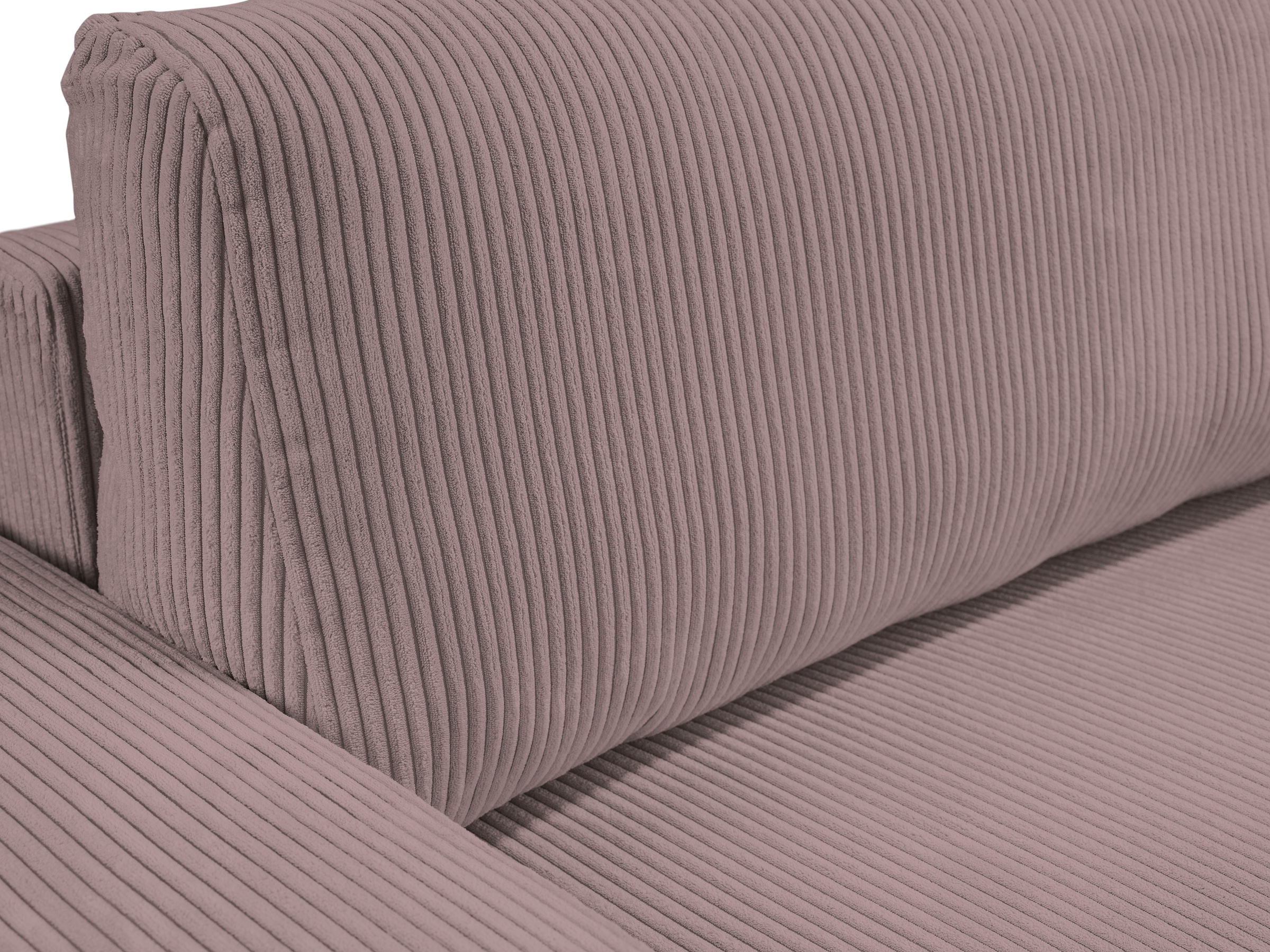 WERK2 Ecksofa »Rotterdam-L, kuschelweicher Cord oder Breitcord, L-Form, Breite 267 cm«, Design Ecksofa mit Schlaffunktion & Bettkasten, Cord, Rose