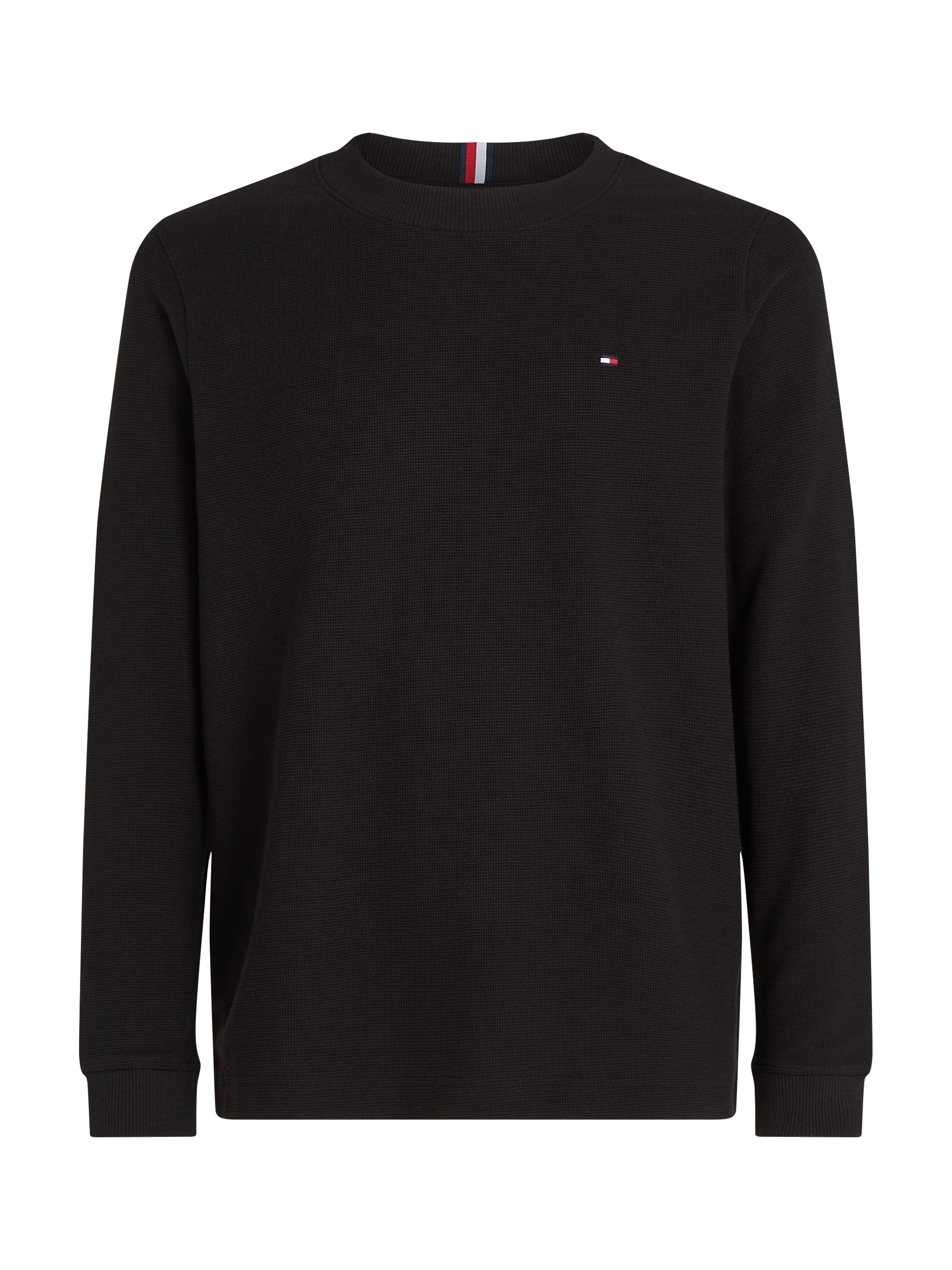 Tommy Hilfiger Rundhalspullover »TEXTURED LS TEE« mit Rundhalsausschnitt