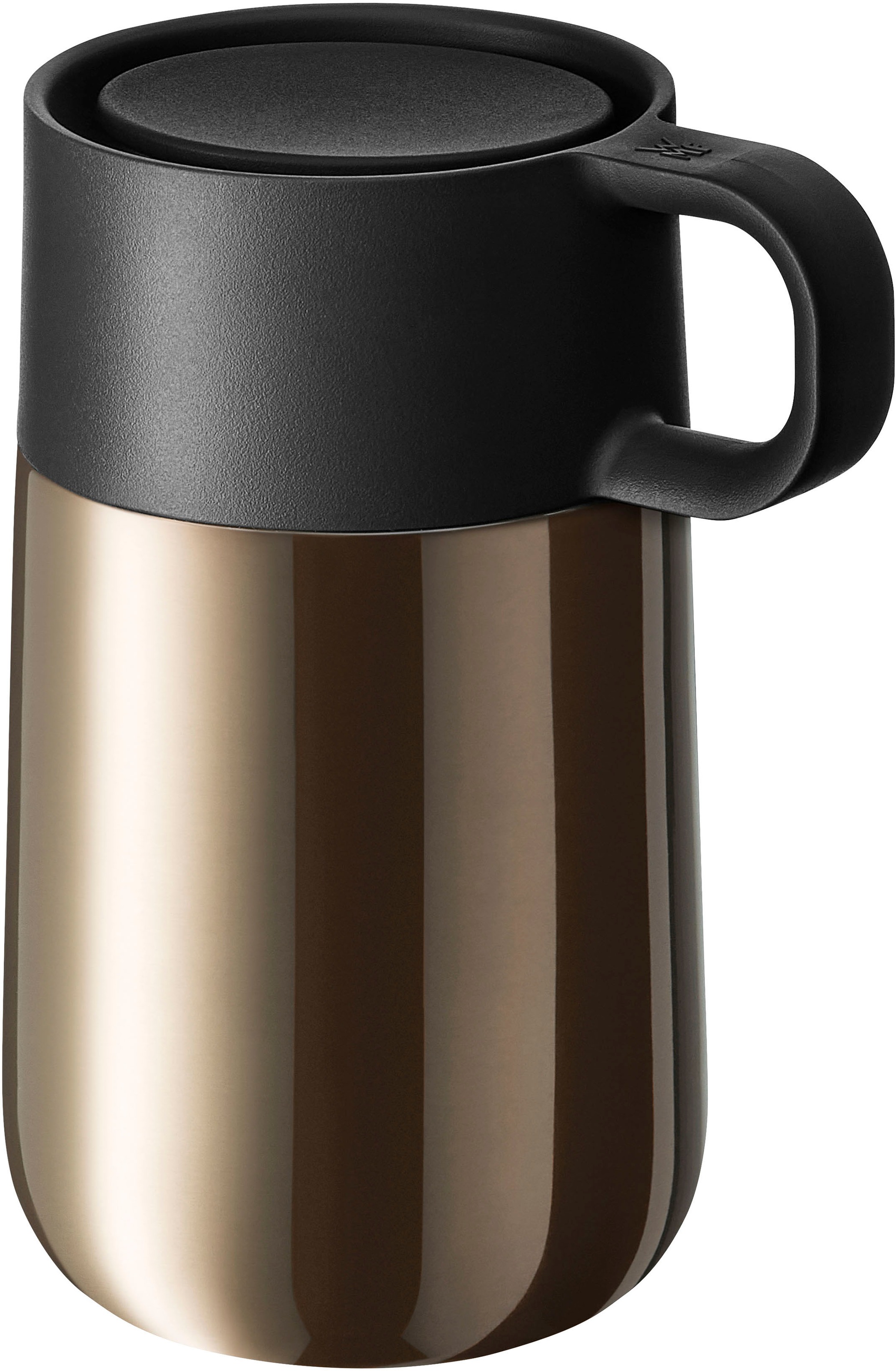WMF Thermobecher »Impulse Travel Mug«, doppelwandiger Edelstahl, geringe Höhe, 360°-Trinköffnung