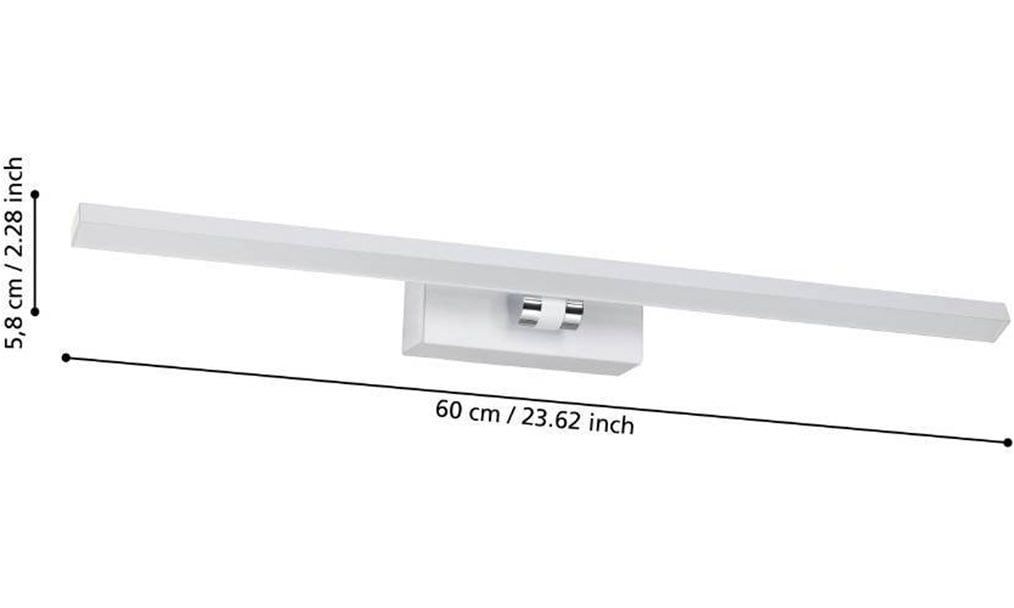 EGLO Spiegelleuchte »VERDELLO«, 1 flammig, Leuchtmittel LED-Modul | LED wechselbar, Wandlampe aus Kunststoff in Weiß und Chrom, Bad Spiegellampe, IP44