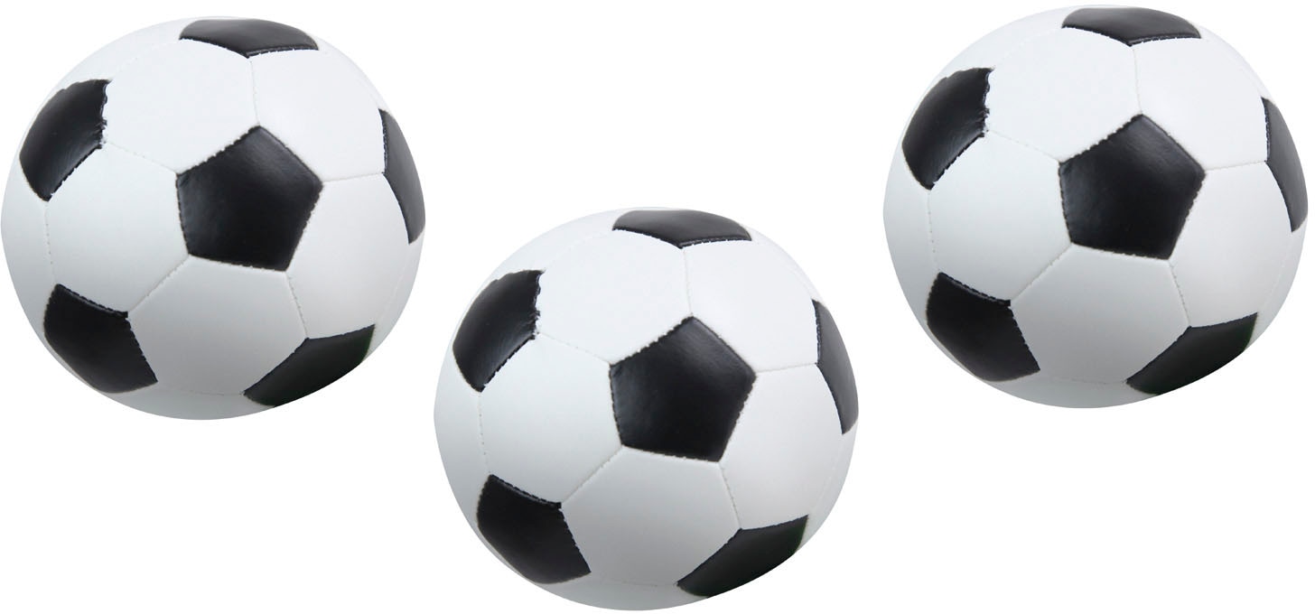 Softball »Soft-Fußbälle, 3er-Set, 10 cm, weiß/schwarz«