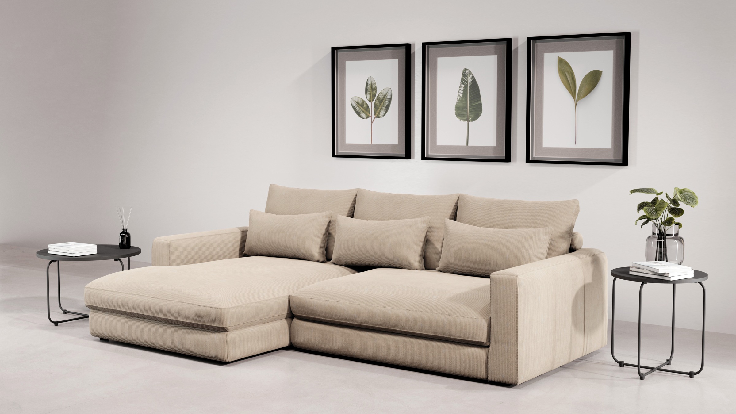 Home affaire Ecksofa »Darwin, viele Kissen, extra tiefe Sitzfläche, 271/89/ günstig online kaufen