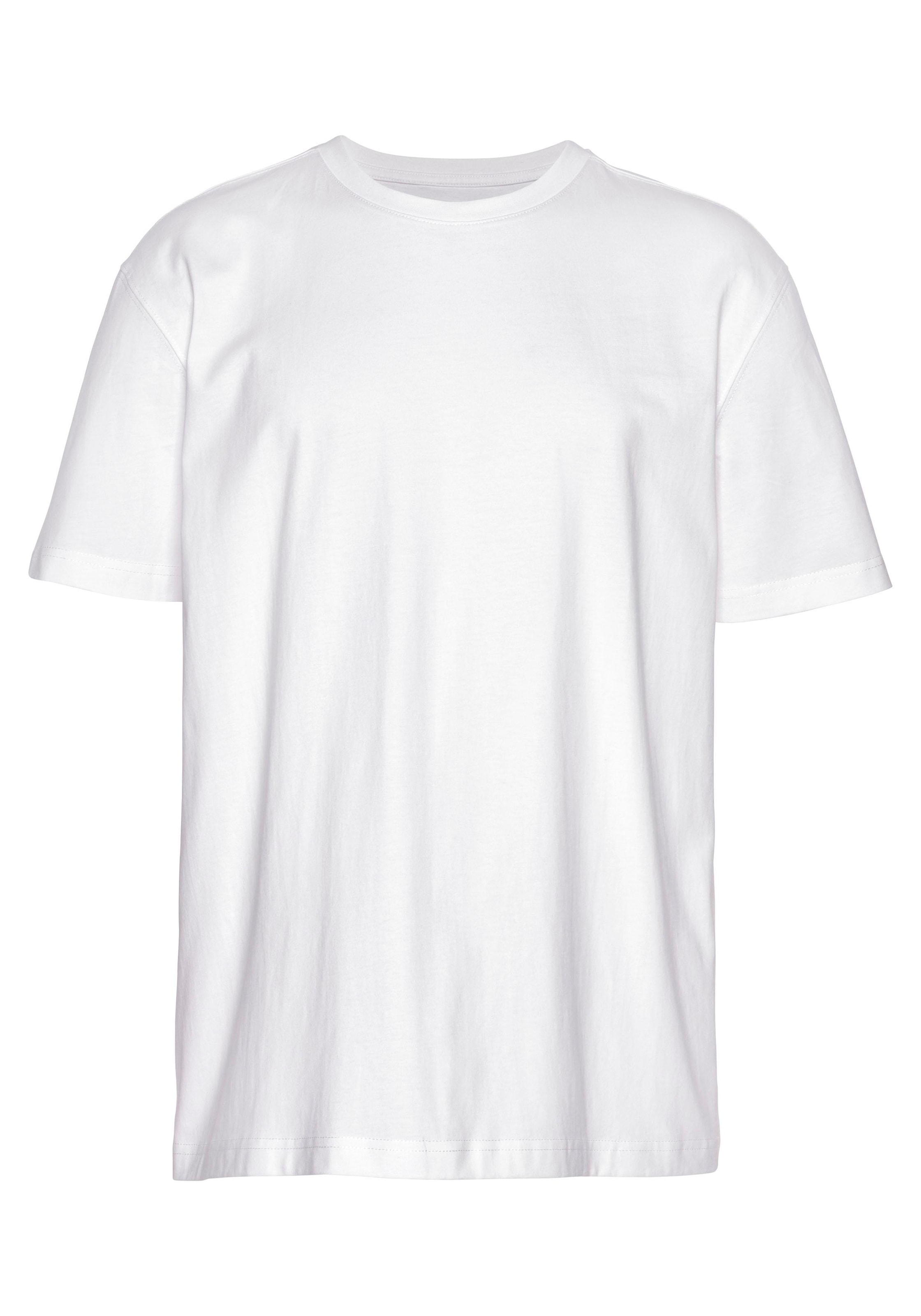 Man's World Rundhalsshirt, (5er-Pack), Kurzarm, Regular Fit, unifarben, Rundhals, aus Baumwolle