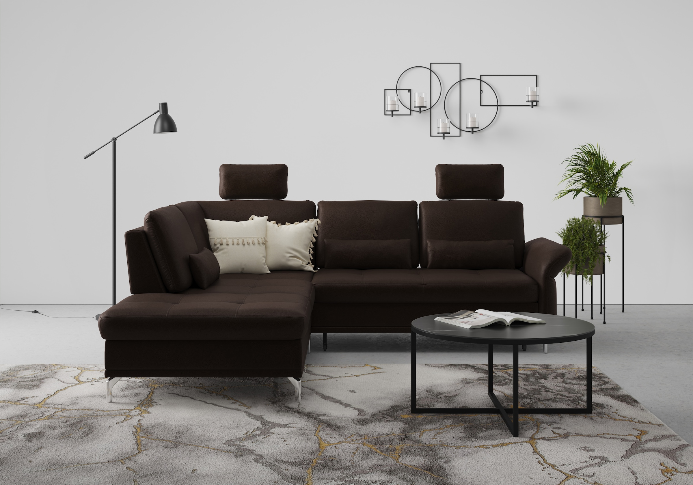 Home affaire Ecksofa »Palm Beach L-Form« Federkern, mit Sitztiefenverstellu günstig online kaufen