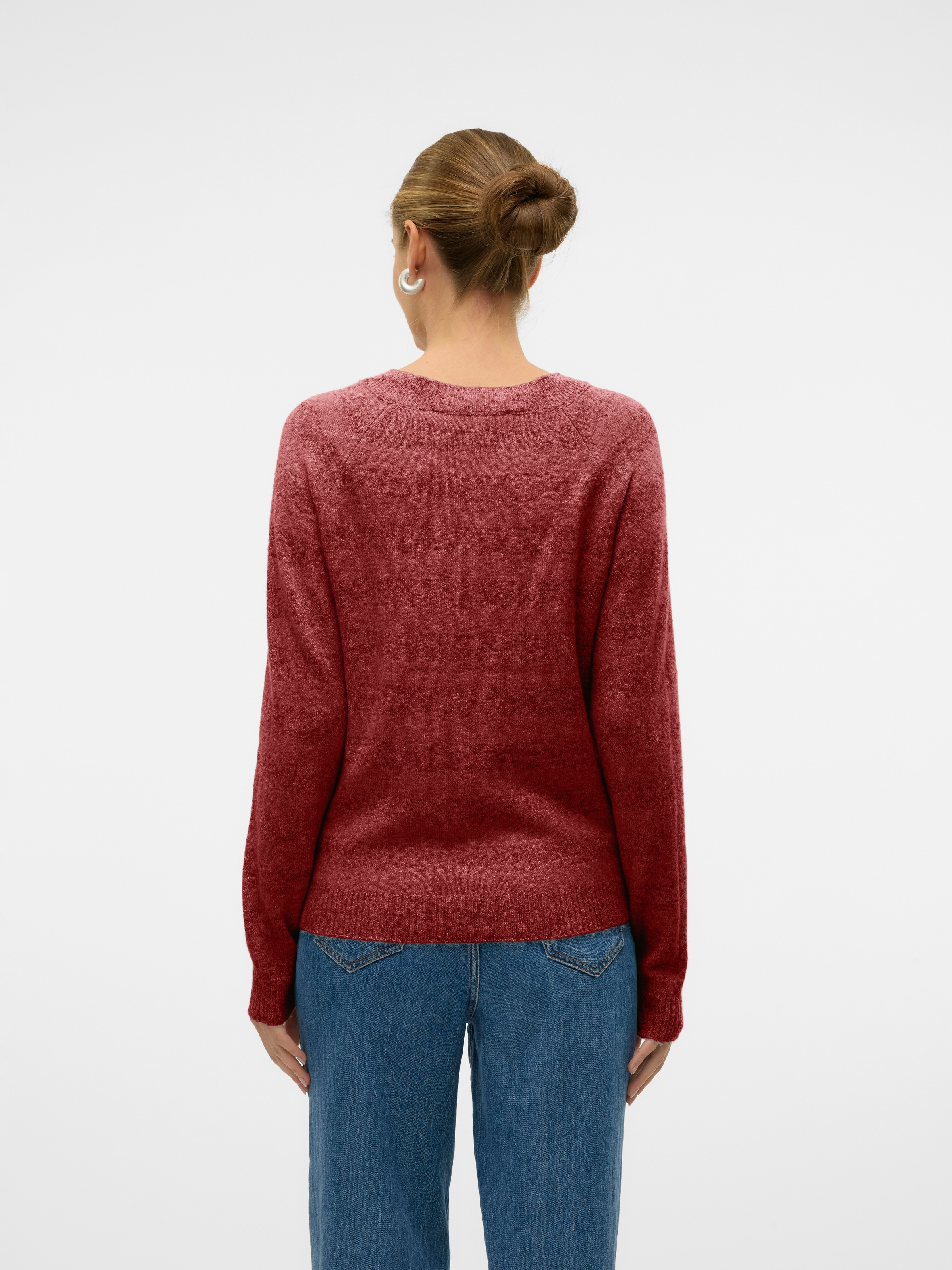 Vero Moda Rundhalspullover »VMDOFFY LS O-NECK BLOUSE GA NOOS« Materialmix, regular fit