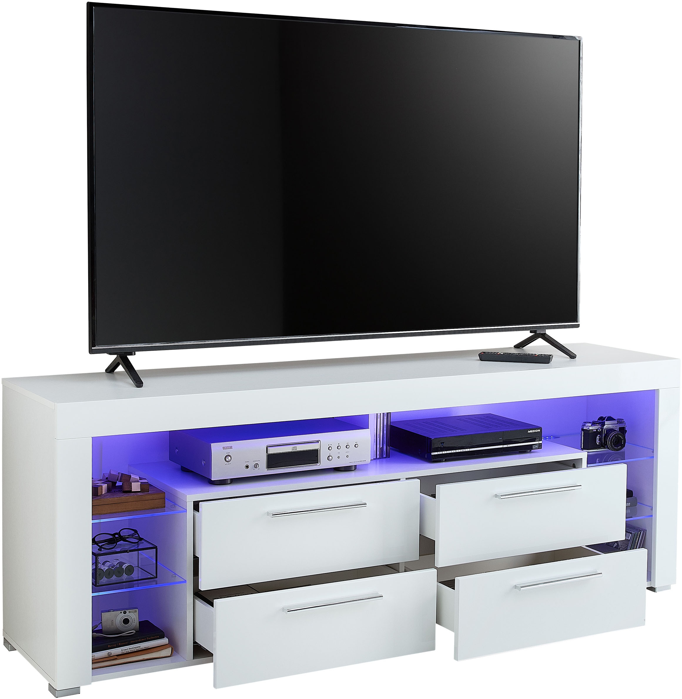 Stolkom TV-Schrank »Goal« 4 Schubkästen, 6 offenen Fächern, Stellmaß 179/66/44 cm