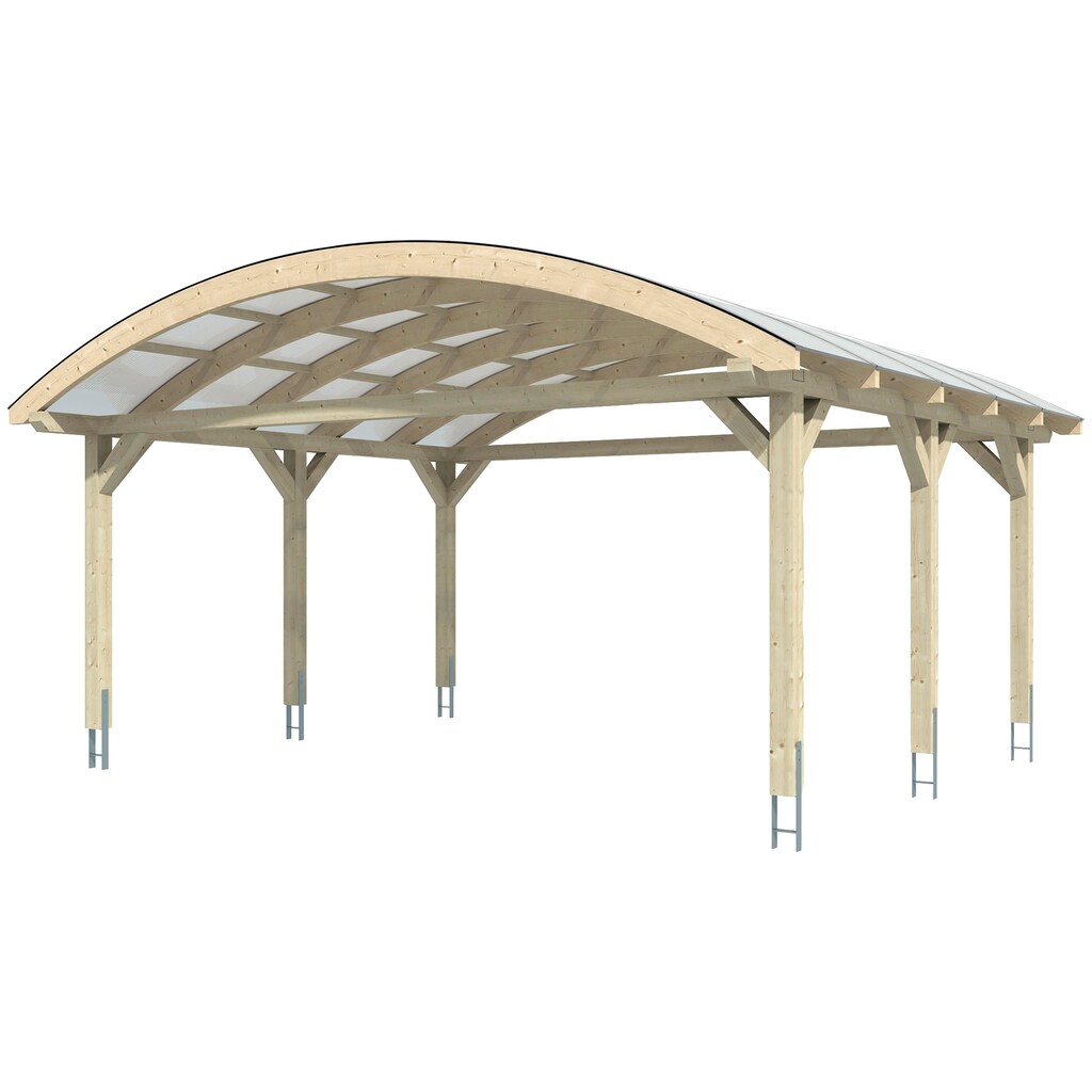 Skanholz Doppelcarport »Franken«, Leimholz-Nordisches Fichtenholz, 550 cm, hellbraun