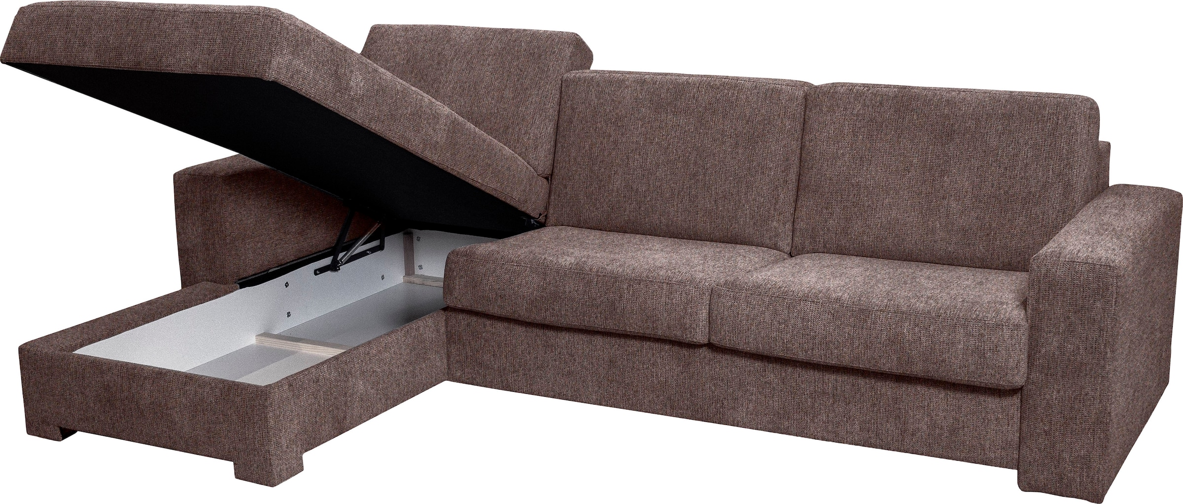Home affaire Ecksofa »Roma "M" Matratzenhöhe 14 cm, Dauerschlaffunktion, mit Unterfederung,«, Liegemaße ca 143x198 cm, L-Form