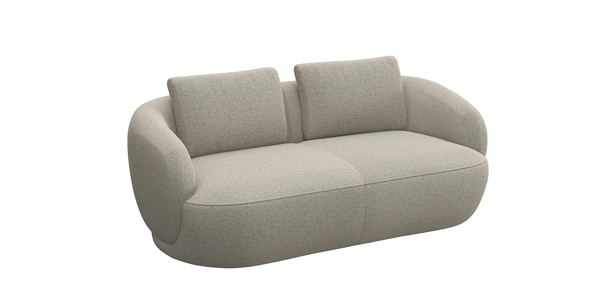 FLEXLUX 2,5-Sitzer »Torino, rund, Couch, Loveseat,«, Modernes, organisches Sofa-Design, Kaltschaum, Wellenunterfederung