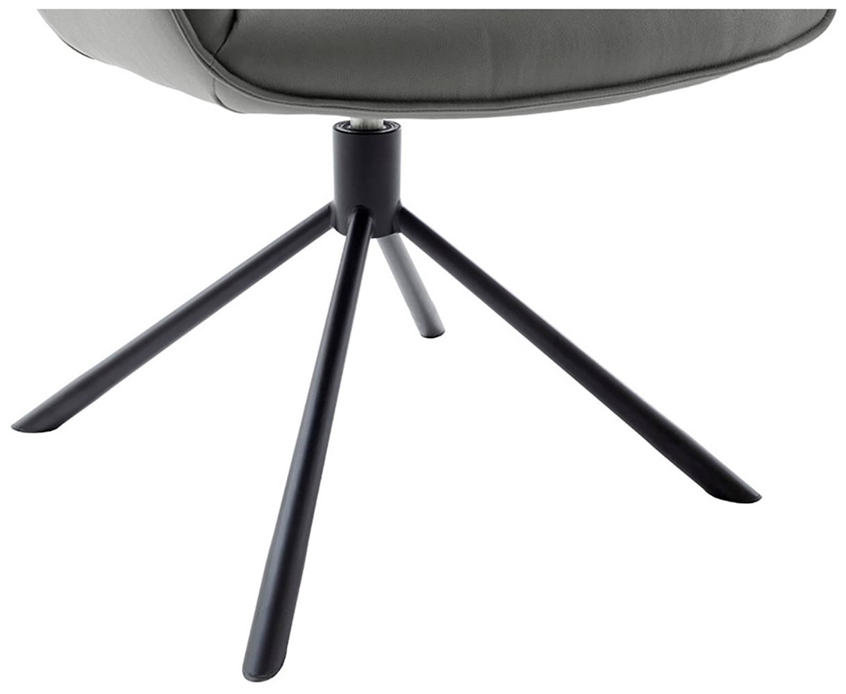 MCA furniture 4-Fußstuhl »MARIN Esszimmerstuhl (2er Set) - Stuhl«, (Set), 2 St., Microfaser, 360° drehbar, Metall schwarz, beweglichen Rücken, belastbar 120 kg