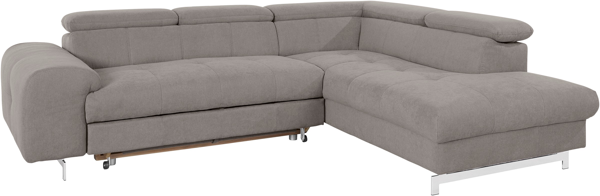COTTA Ecksofa »Chef L-Form«, mit Kopfteilverstellung, edle Metallkufen, wahlweise mit Bettfunktion