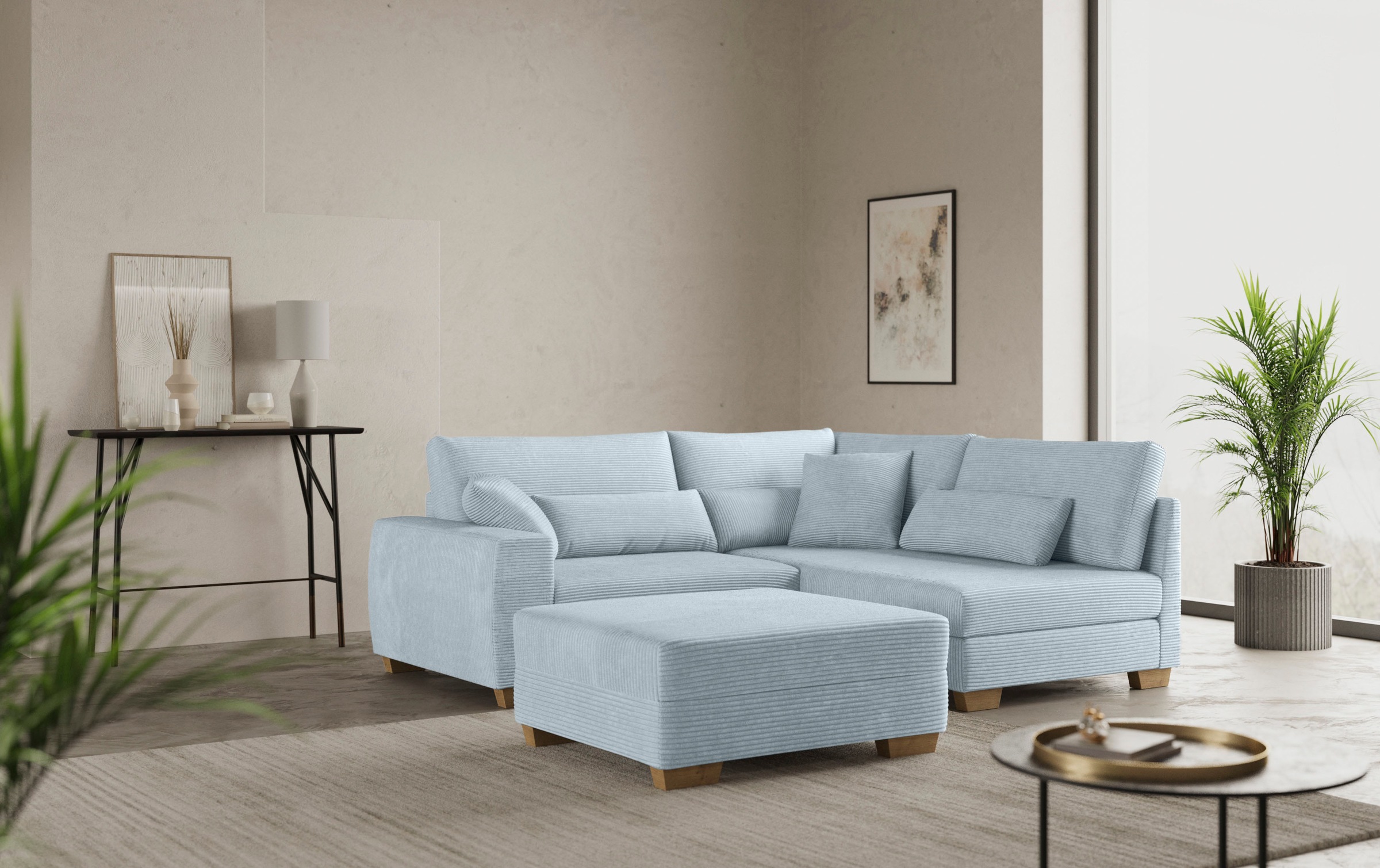 Mr. Couch Hocker »Helena«, Mit Federkern, wahlweise mit DuraSpring-Taschenfederkern