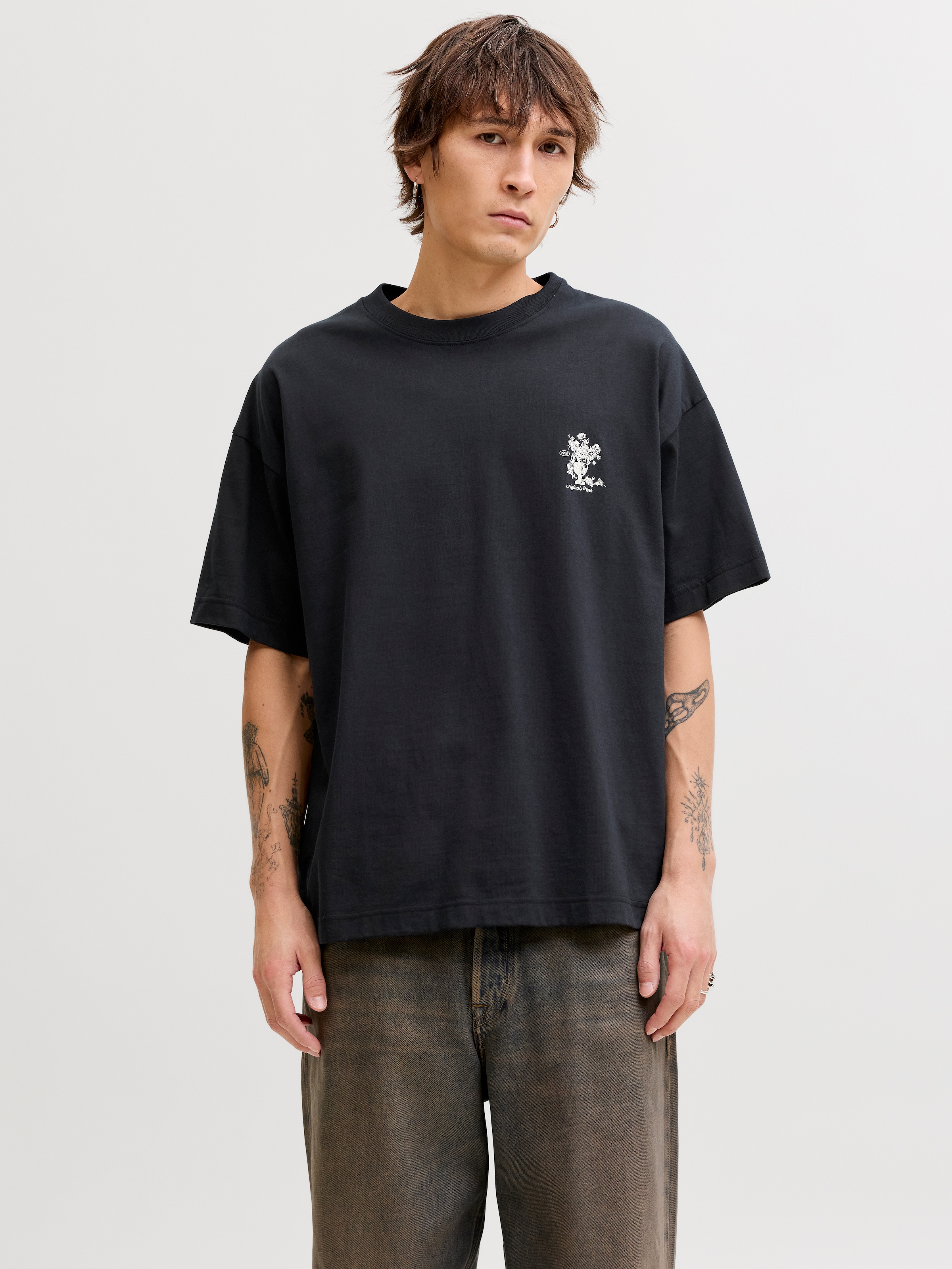 Jack & Jones Kurzarmshirt »JORMAINE BACK TEE SS CREW NECK SN« Baumwolle, relaxed fit
