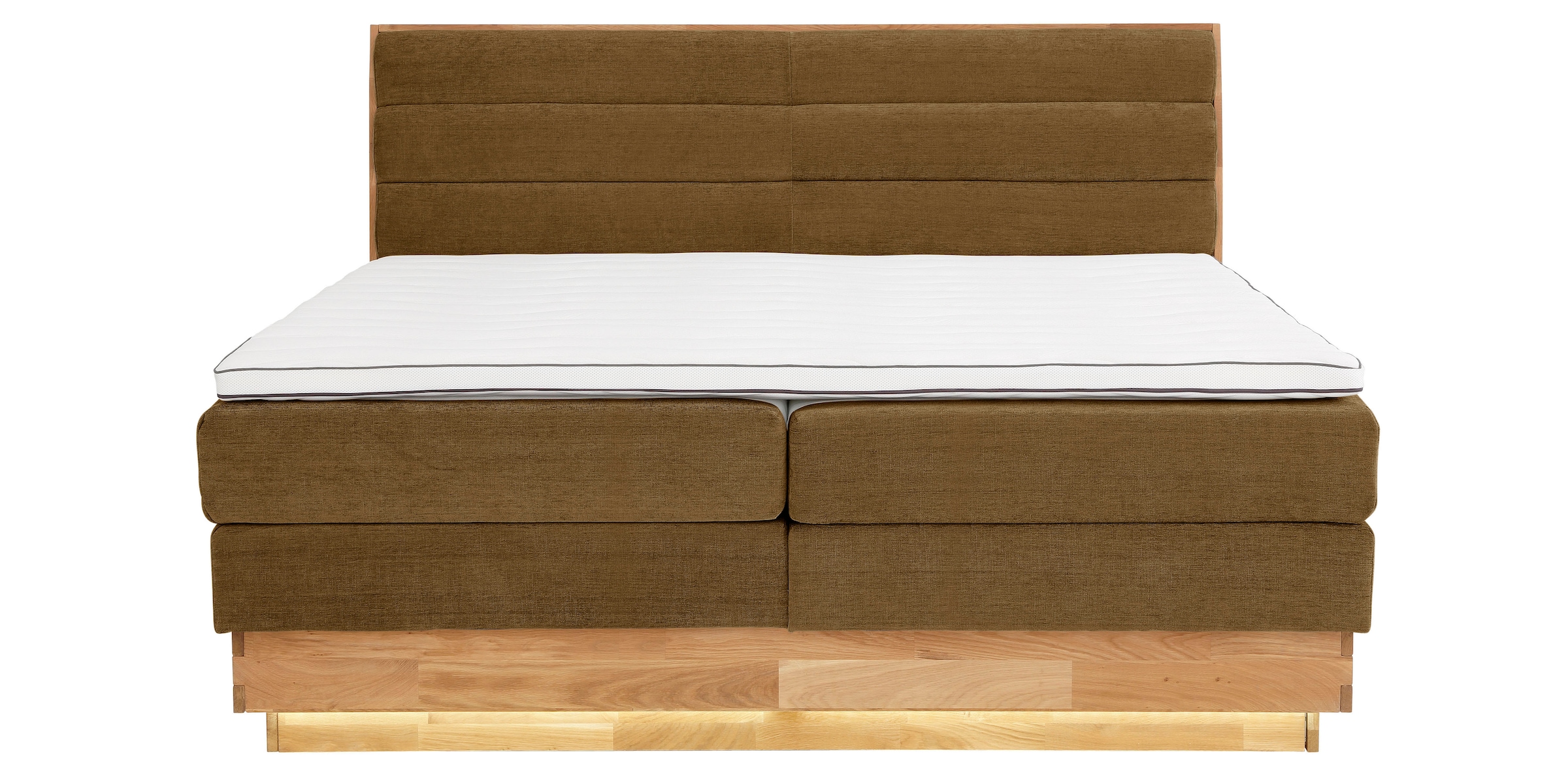 OTTO products Boxspringbett, LED-Beleuchtung, mit zertifizierten, recycelten Bezugsstoffen