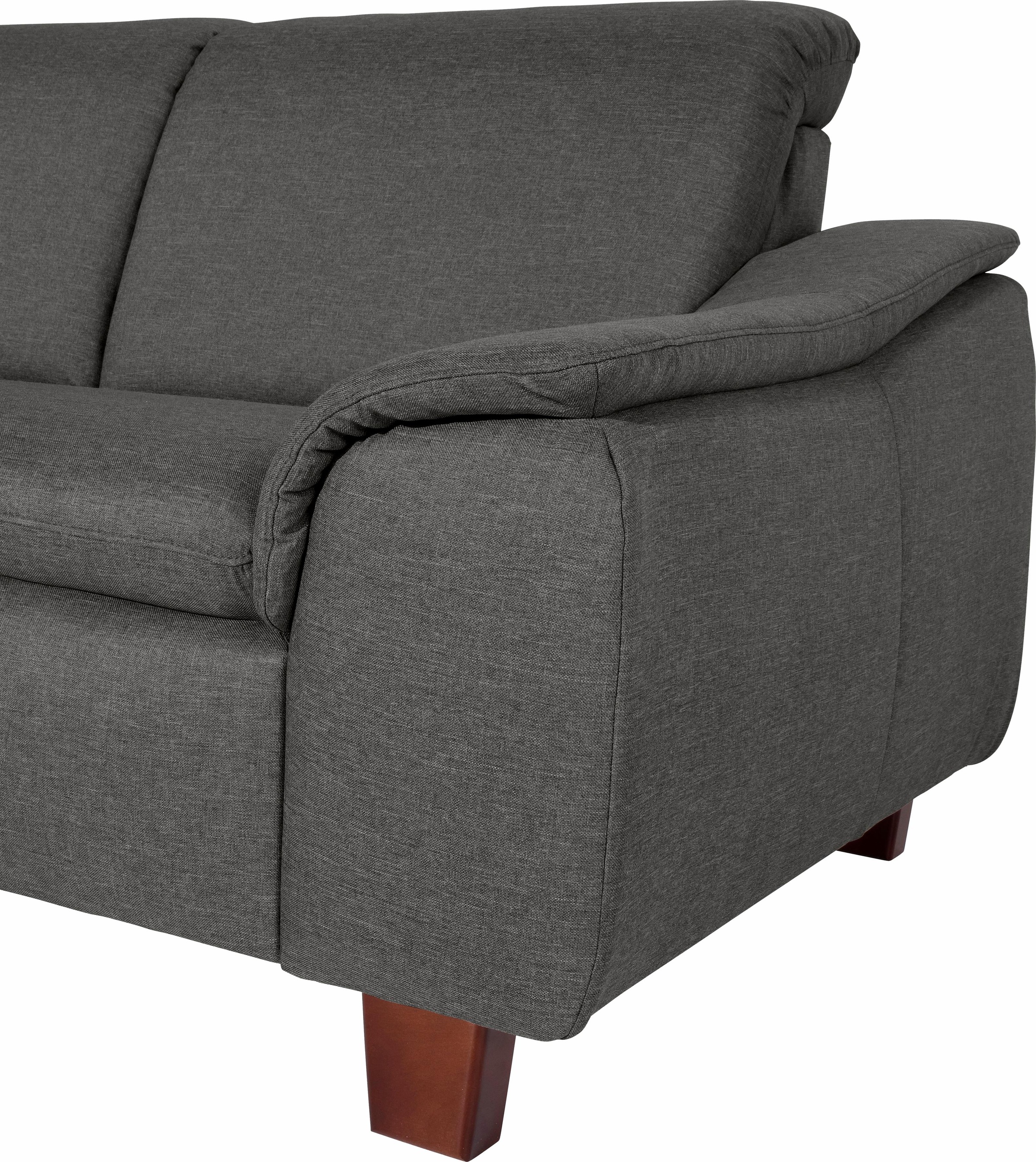 Max Winzer® Ecksofa »Alessio, aktuelle Mattenoptik, geschwungene Formensprache, bequem«, mit abgerundeter Rückenlehne, Ottomane wahlweise links oder rechts