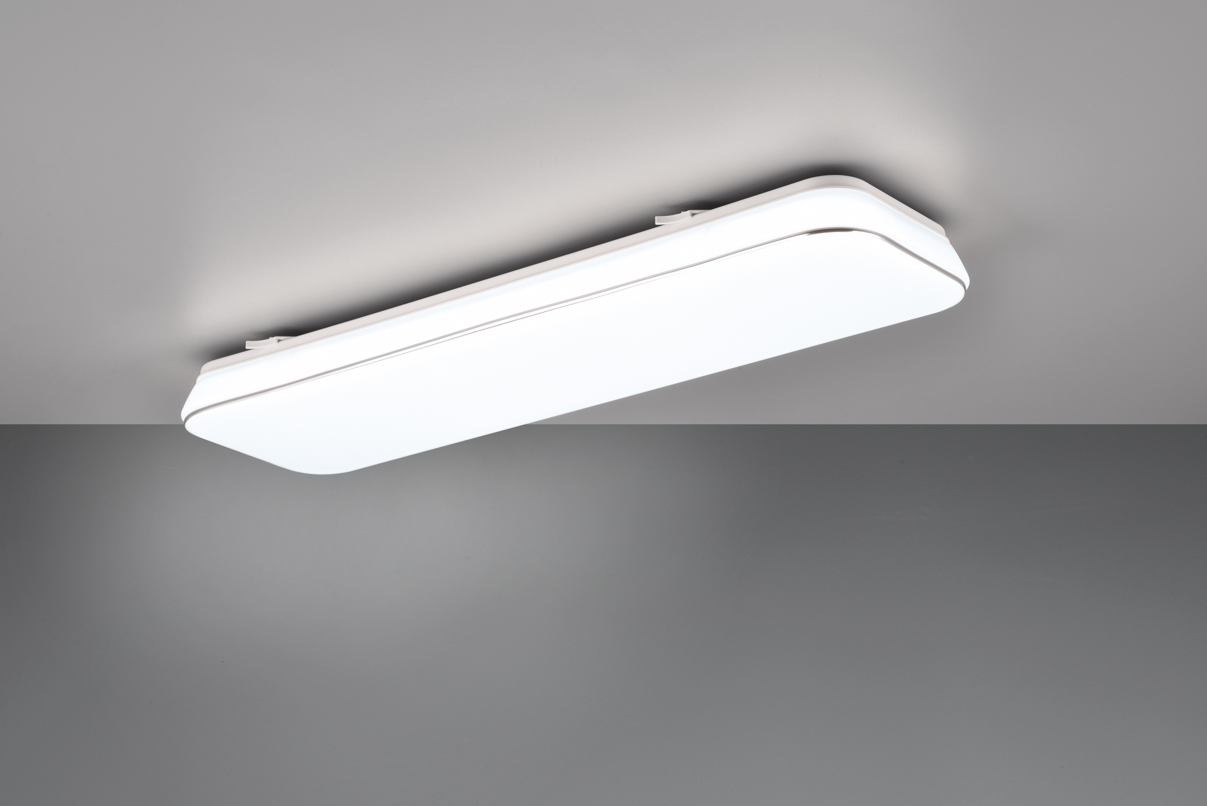 REALITY Leuchten LED Deckenleuchte »BLANCA, elegant schlichte weiße LED Deckenlampe, 60x17 cm, kaltweiß«, 1 flammig, Leuchtmittel LED-Board | LED fest integriert, 3-Stufen dimmbar über Wandschalter, Deckenlampe für Büro Flur Treppe