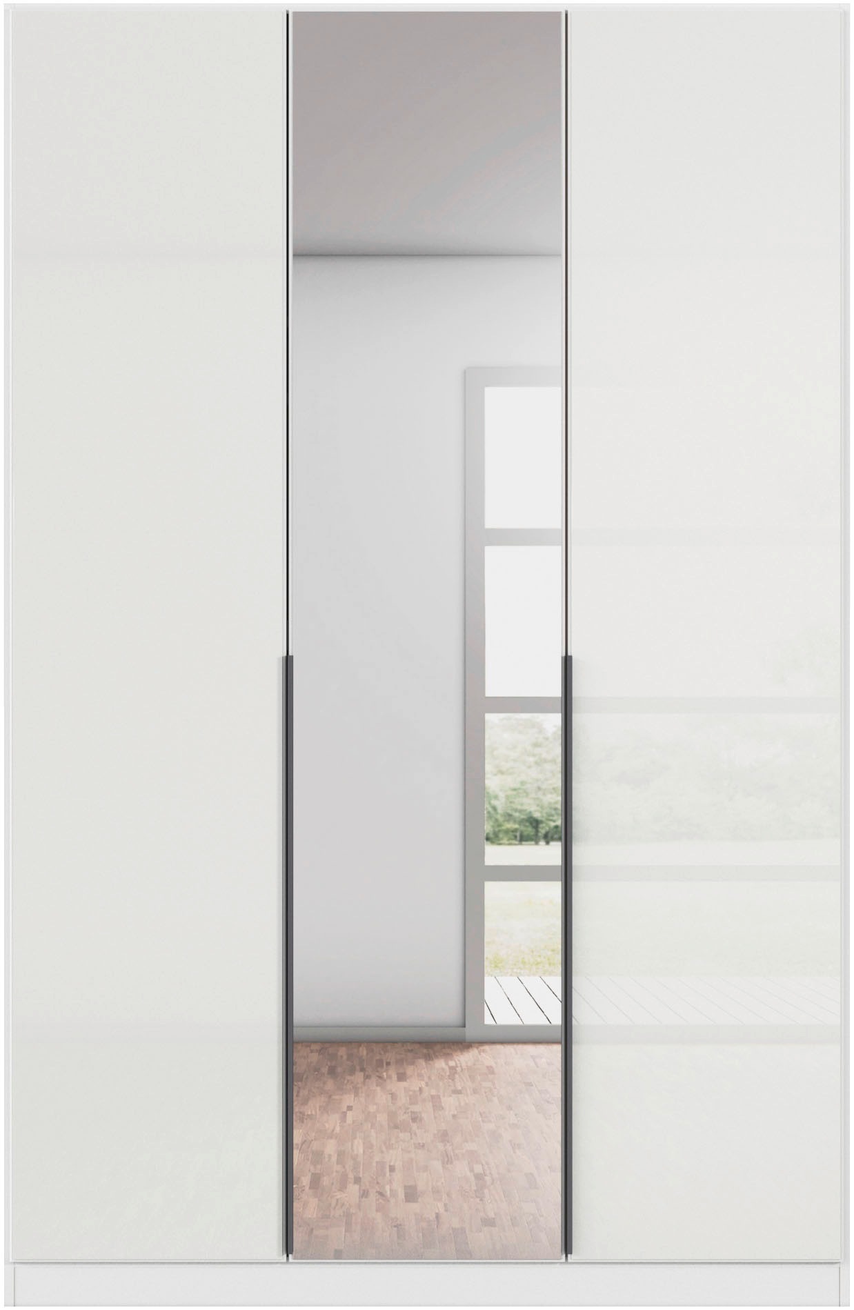 rauch Drehtürenschrank »Kleiderschrank Kleiderschränke Schrank Garderobe AGORDO mit Glasfront«, (in zwei Griff-Farben), durchdachte Innenausstattung, in 6 Breiten und 2 Höhen MADE IN GERMANY