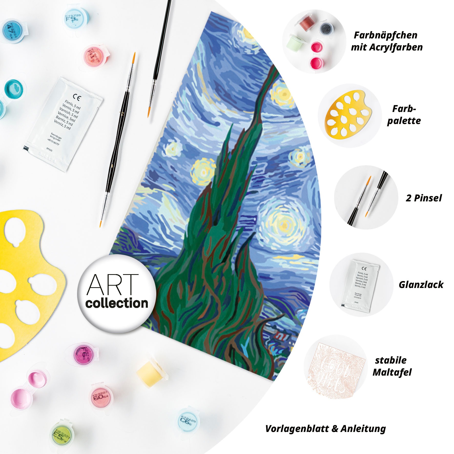 Ravensburger Malen nach Zahlen »CreArt, ART Collection, Starry Night (Van Gogh)«, Made in Europe