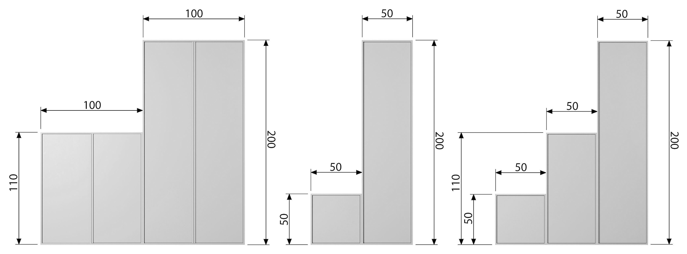 WOOOD Garderobenschrank »Daily«, H 110 cm x B 50 cm x T 58 cm