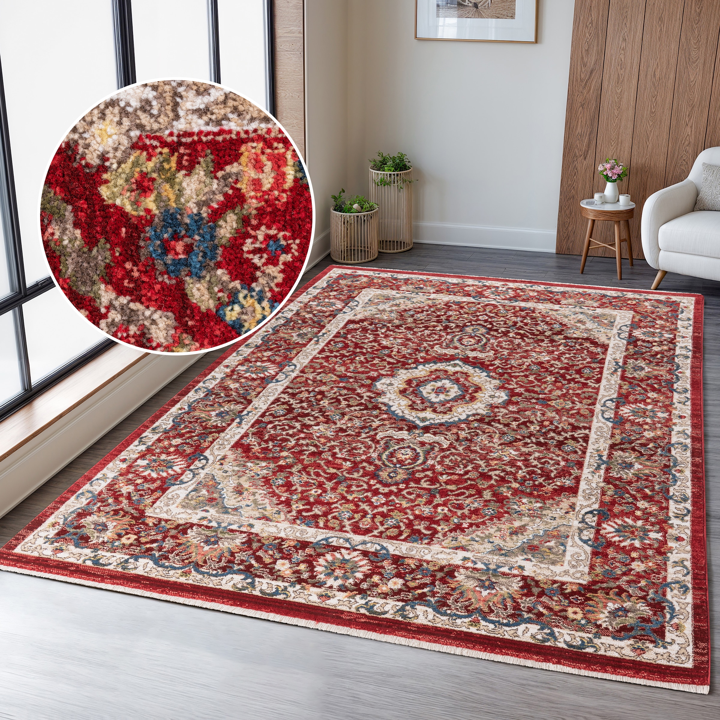 OTTO home Teppich »Molvio mit Fransen«, rechteckig, 18 mm Höhe, Orient-Opti günstig online kaufen