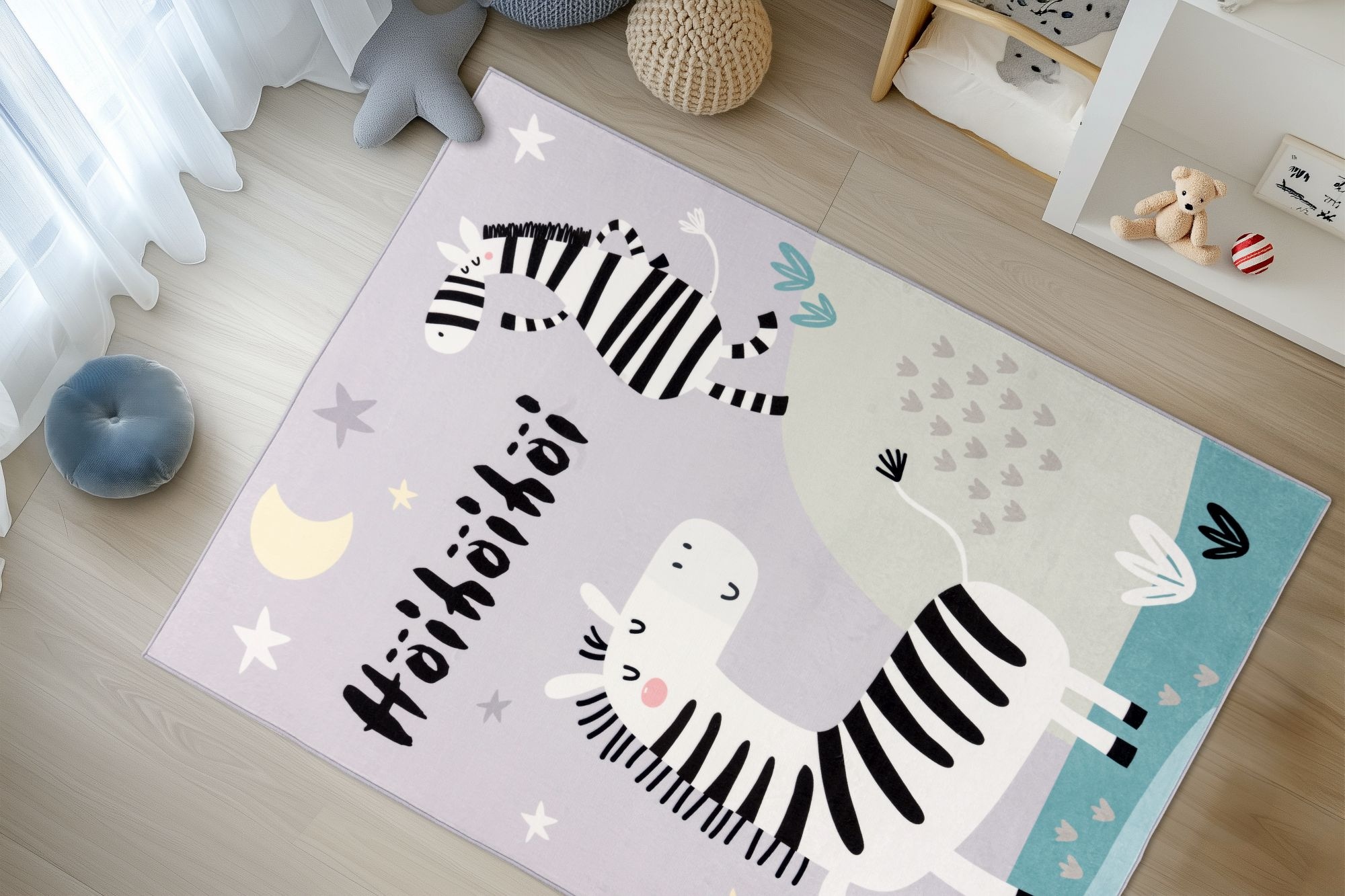 Obsession Kinderteppich »Magic Kids ML 103«, rechteckig, 8 mm Höhe, niedliches Zebra Motiv, waschbar, Kinderzimmer
