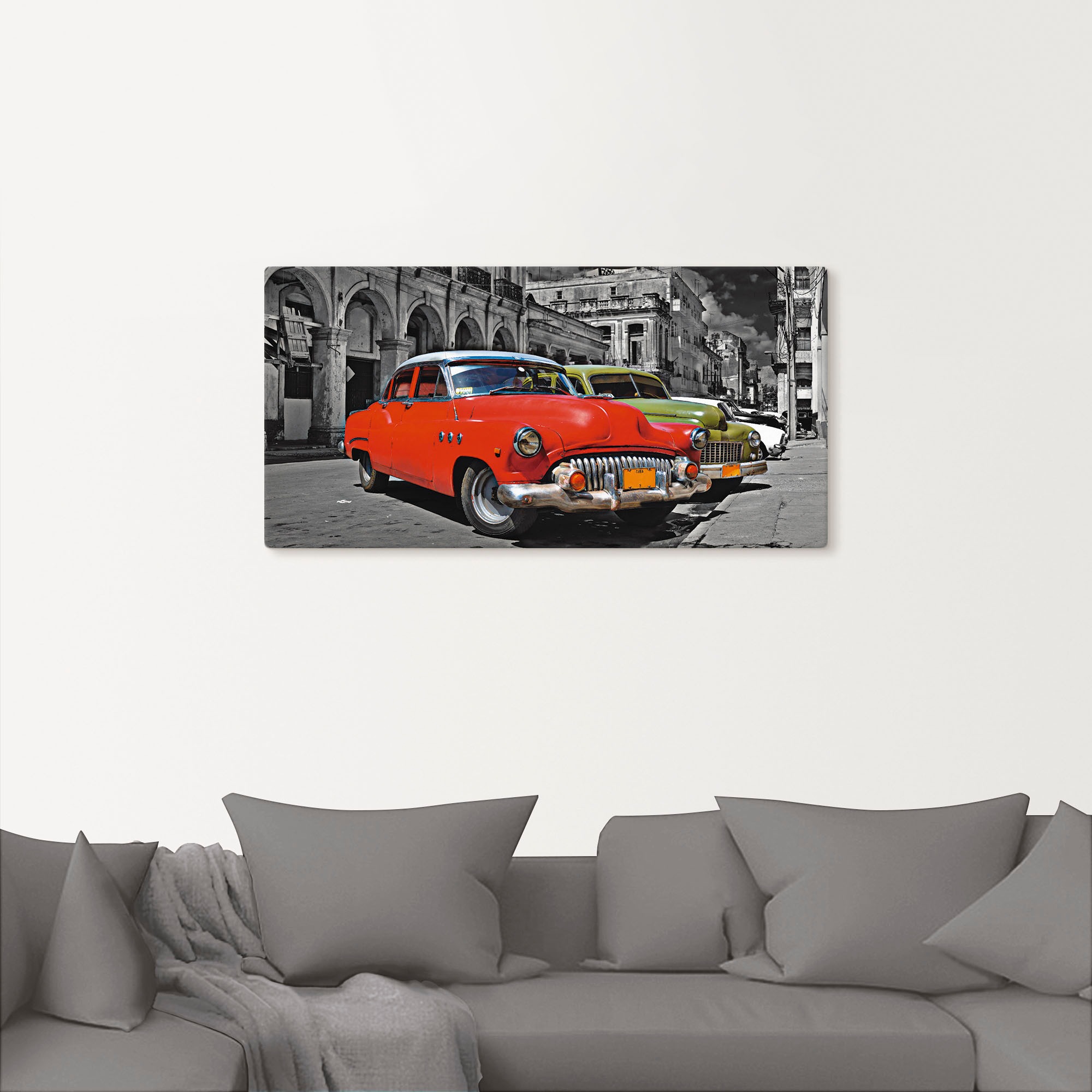 Artland Wandbild »Ansicht von bunten Havanna Autos«, Auto, (1 St.), als Alubild, Outdoorbild, Leinwandbild, Wandaufkleber, versch. Größen