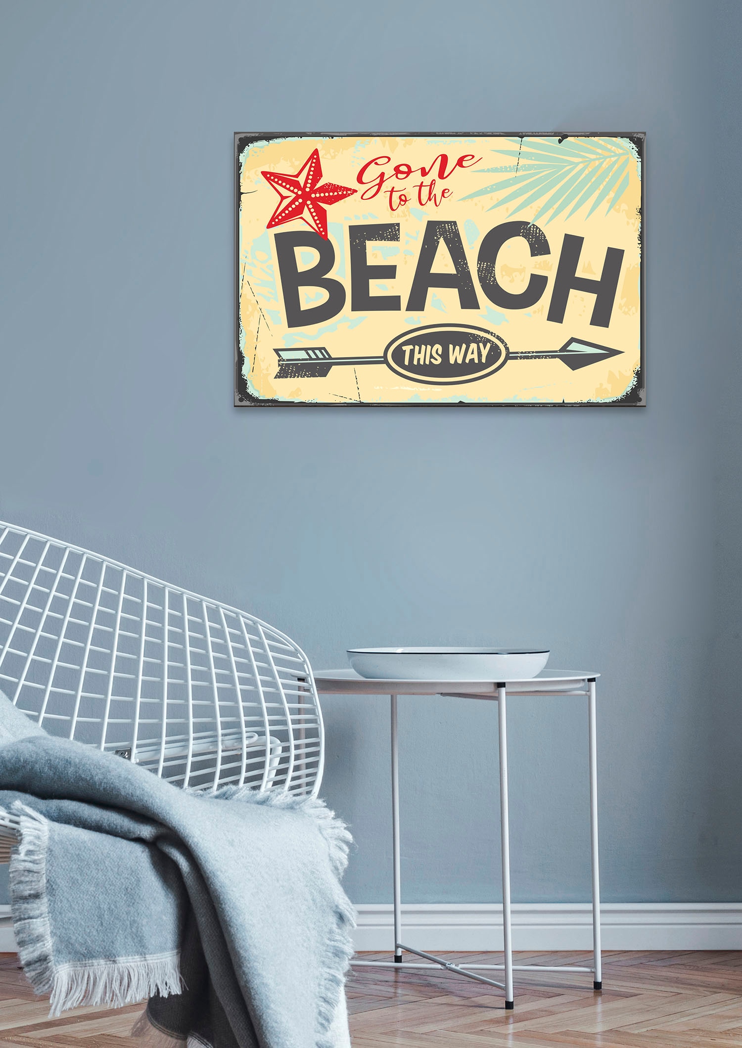queence Metallbild »To The Beach« Schriftzug   Schriftzüge   Sprüche   Sprü günstig online kaufen