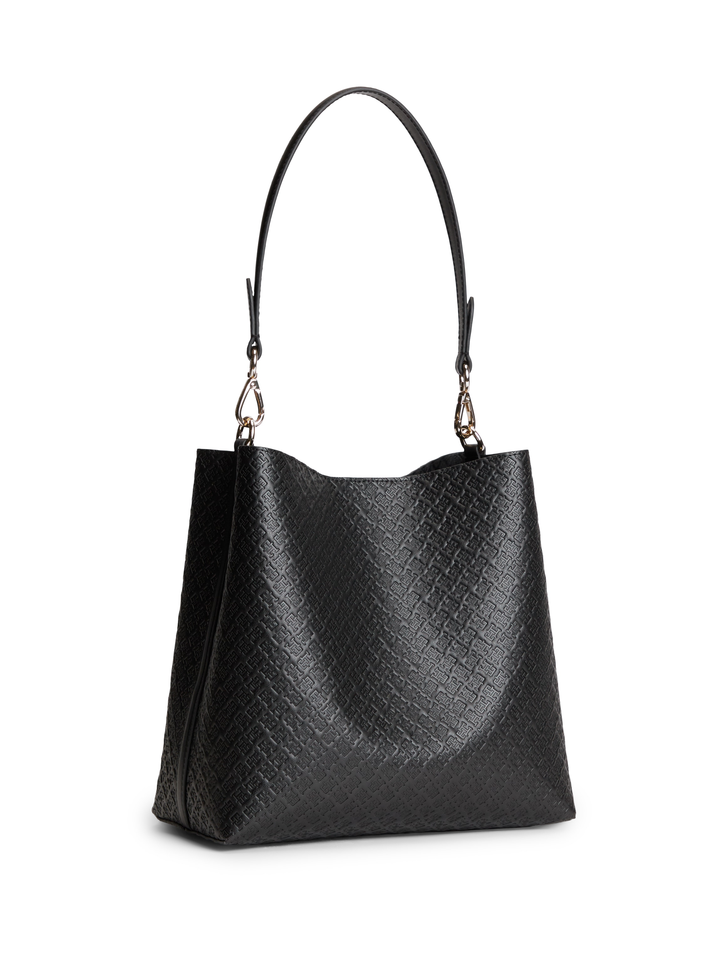 Tommy Hilfiger Schultertasche »TH ICON SHOULDER BAG MONO« Damen Handtasche, Shopper mit goldfarbenem TH-Schmuckelement