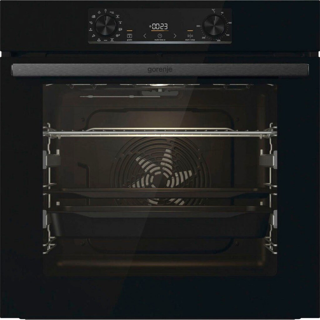 GORENJE Einbaubackofen »BOS6737E09BGOT«, BOS6737E09BGOT, mit 2-fach-Teleskopauszug, Aqua-Reinigungsfunktion, ExtraSteam