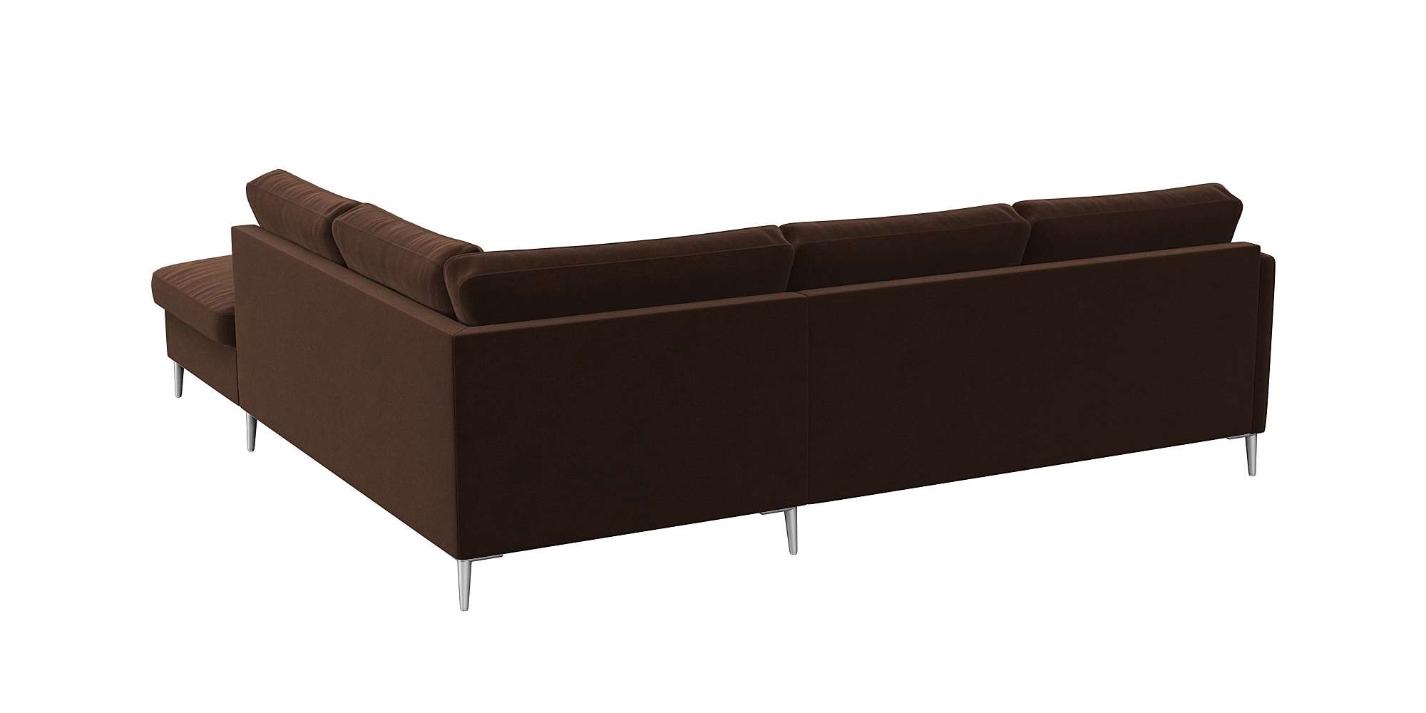 FLEXLUX Ecksofa »Fiore, L-Form«, schmale Armlehnen, Füße alufarben, B/T 234/225 cm, Kaltschaum im Sitz