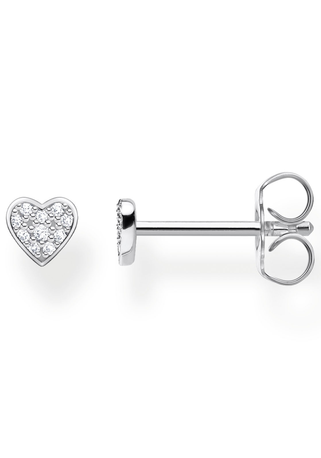 THOMAS SABO Single-Ohrstecker »Herz pavé silber, H2145-051-14«, mit Zirkonia (synth.)