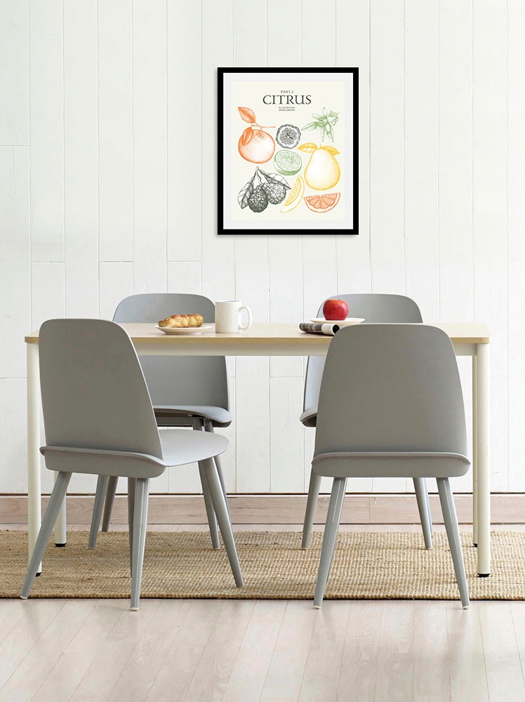 queence Bild »Citrus«, Obst-Obst Bilder-Essen-Lebensmittel-Kunst-Schriftzug günstig online kaufen