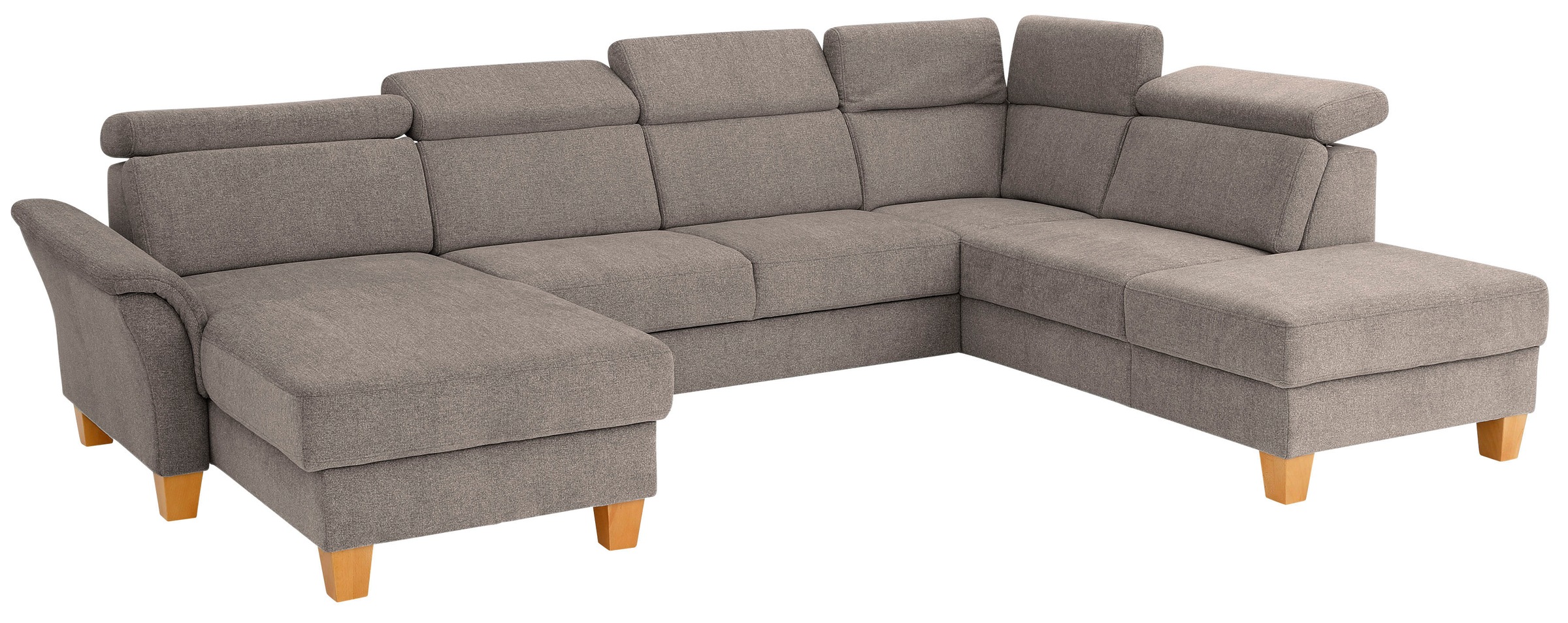 Home affaire Wohnlandschaft »Conville U-Form«, Kopfteilverstellung wahlweise mit Bettfunktion und Bettkasten