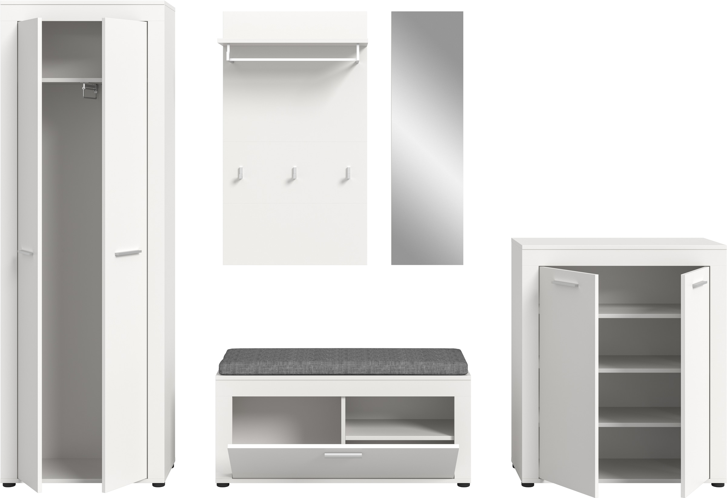 INOSIGN Garderoben-Set »Aosta«, (Set, 6 St.), Aosta, Höhe 191 cm, Garderobenset, Flur, Diele