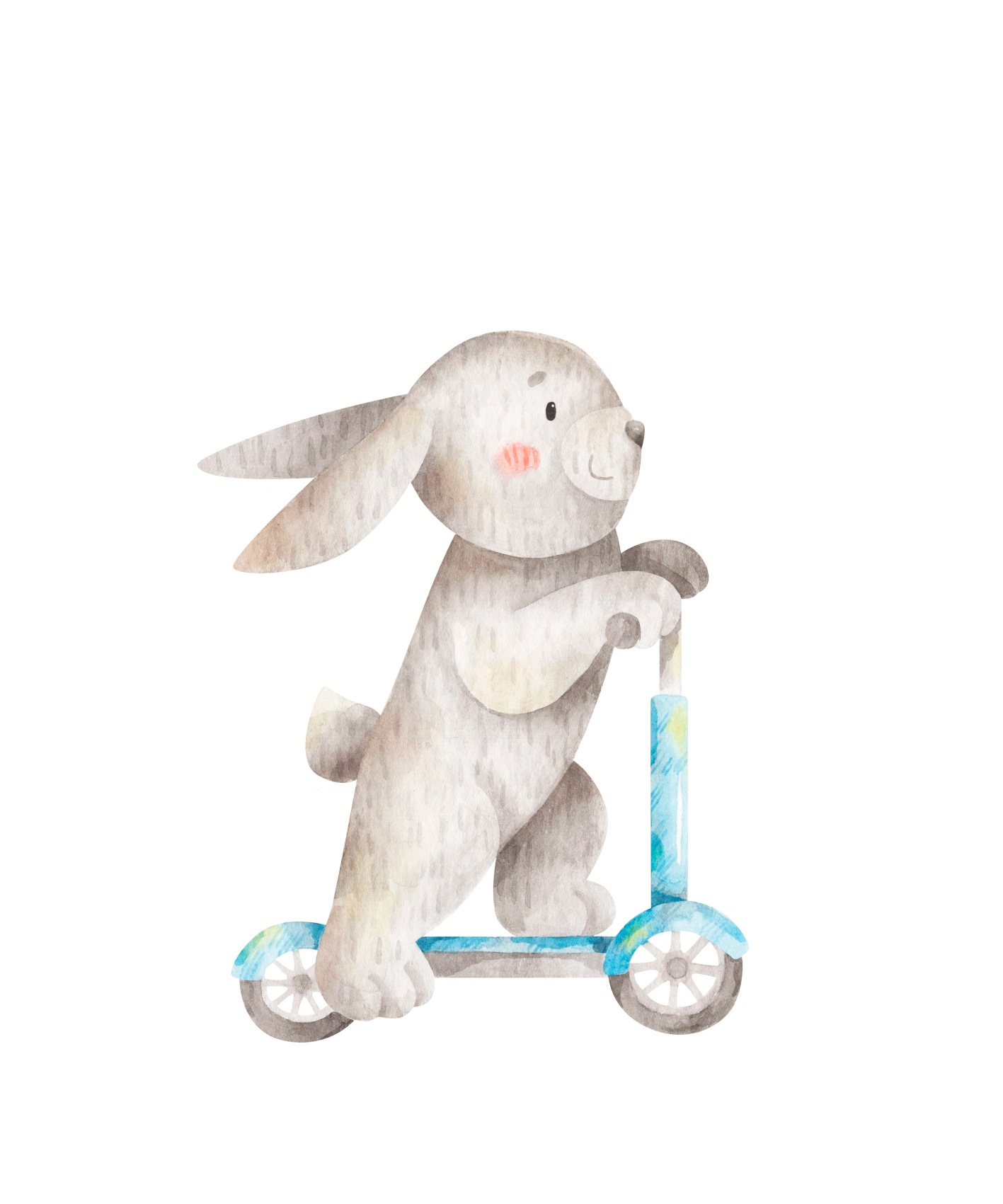 Lüttenhütt Poster »Hase auf Roller«, Fahrzeuge-Fantasy-Hase-Hasen-Tiere, (1 St.), HD Premium Druck