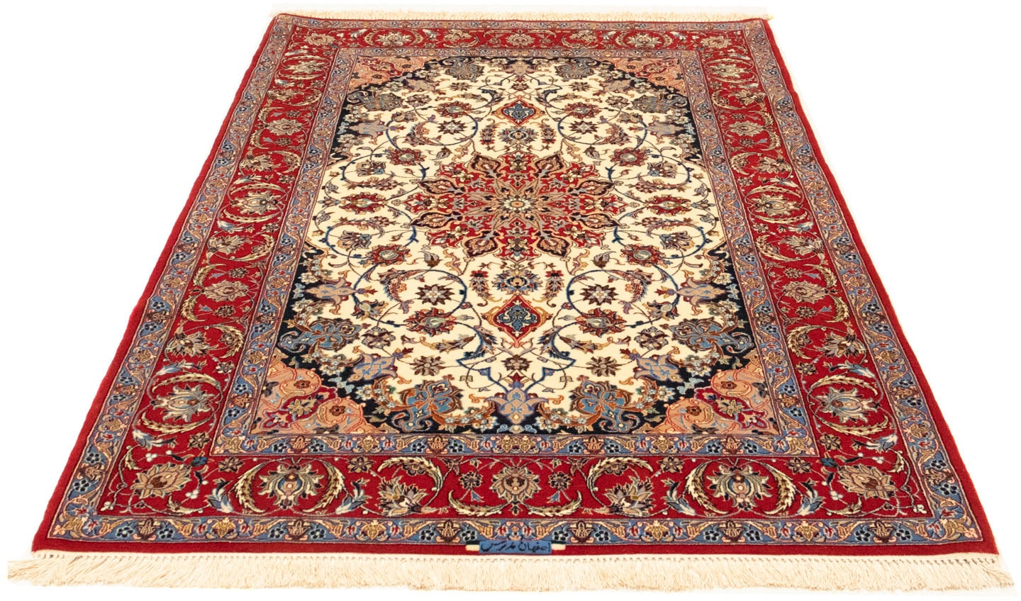 morgenland Teppich »Isfahan Teppich handgeknüpft beige«, rechteckig, 7 mm H günstig online kaufen