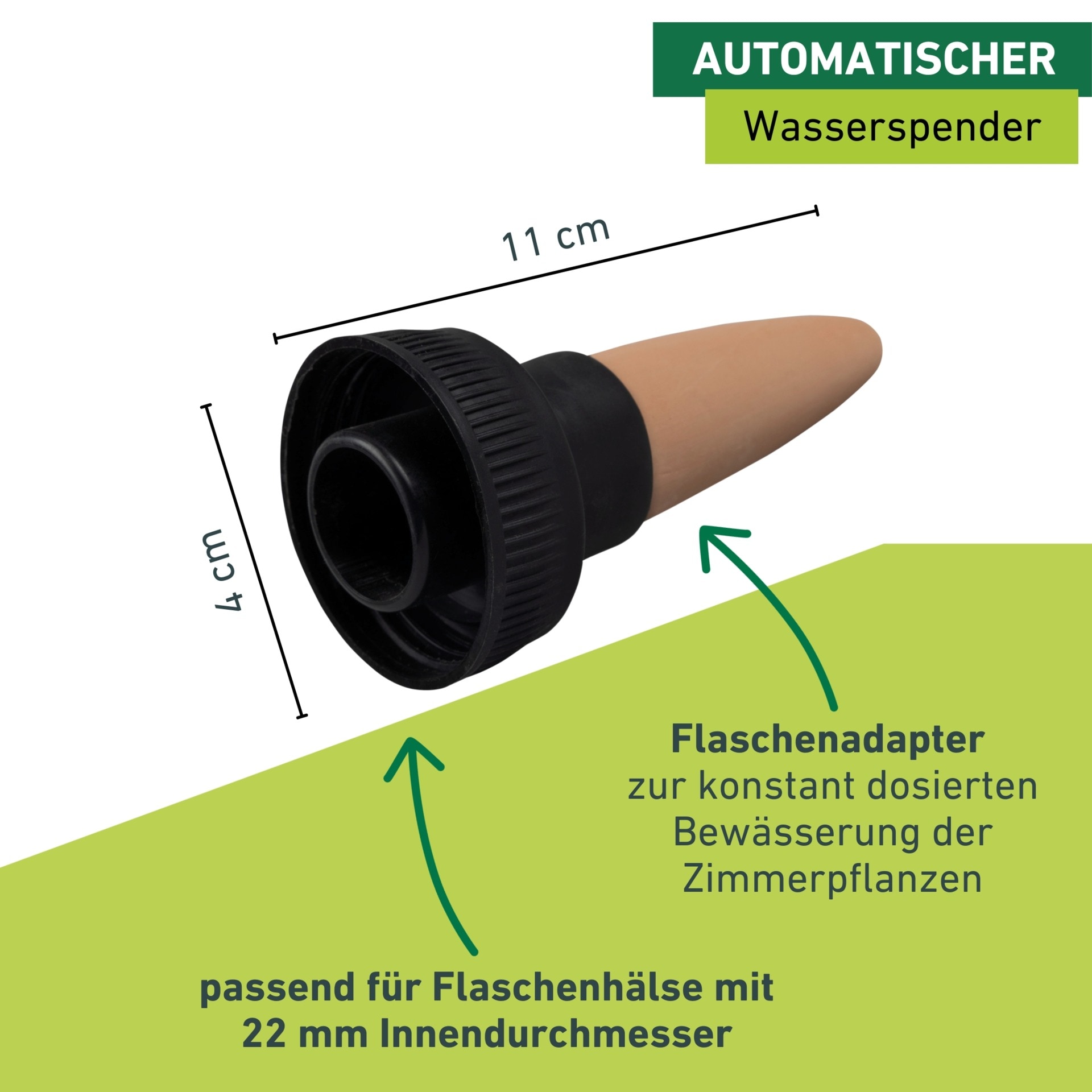 Windhager Bewässerungssystem »automatische Wasserspender Flaschen 3 Stk. für Zimmerpflanzen« (Packung, 3 Stk. tlg.)  Flaschenadapter Bewässerung, Abgabemenge ca. 200 ml/Tag, 4 x 11 cm