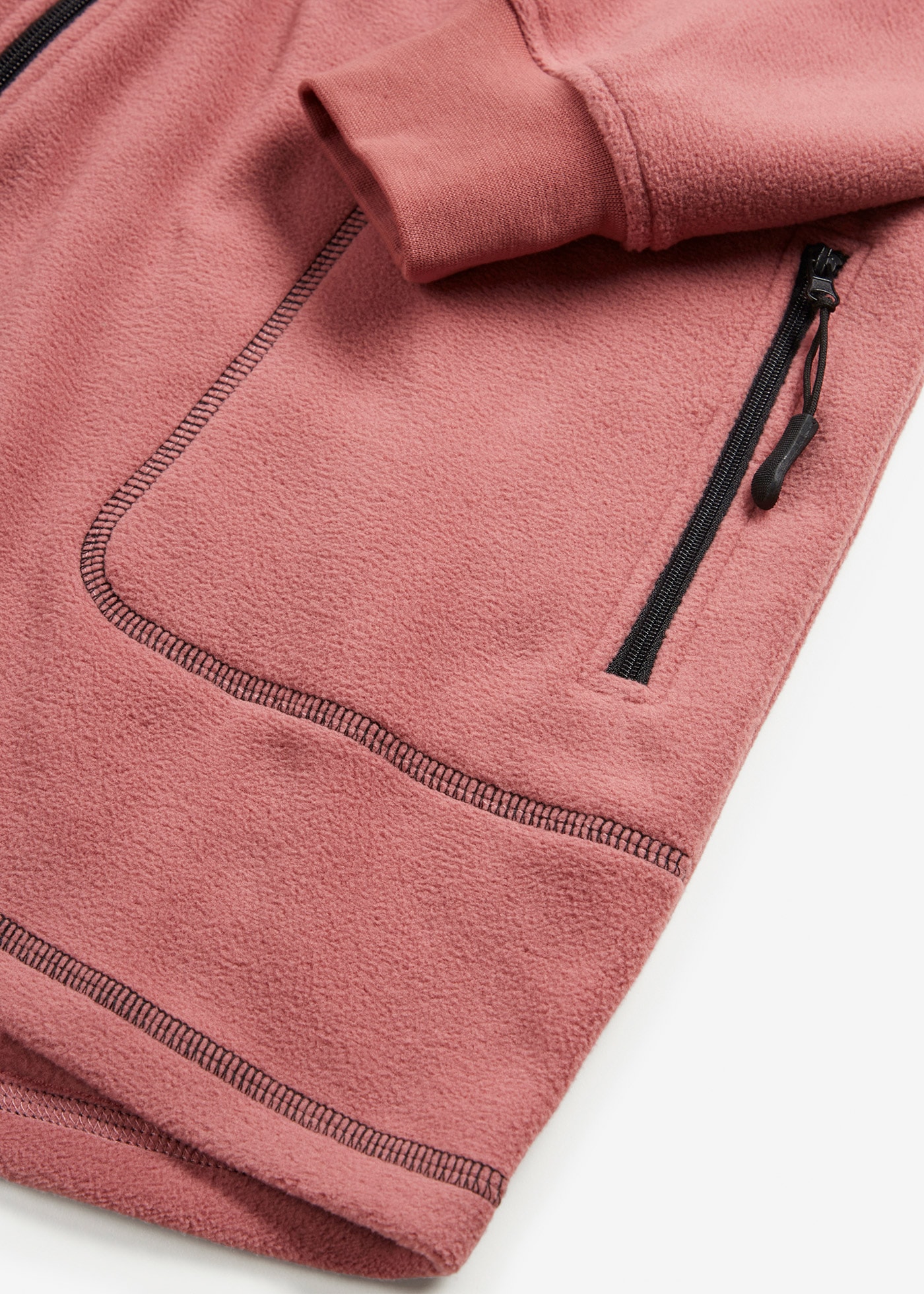 bonprix Fleecejacke mit Kapuze A-Linien-Schnitt, Langarm-Design, aus 100% Polyester, Regular Fit