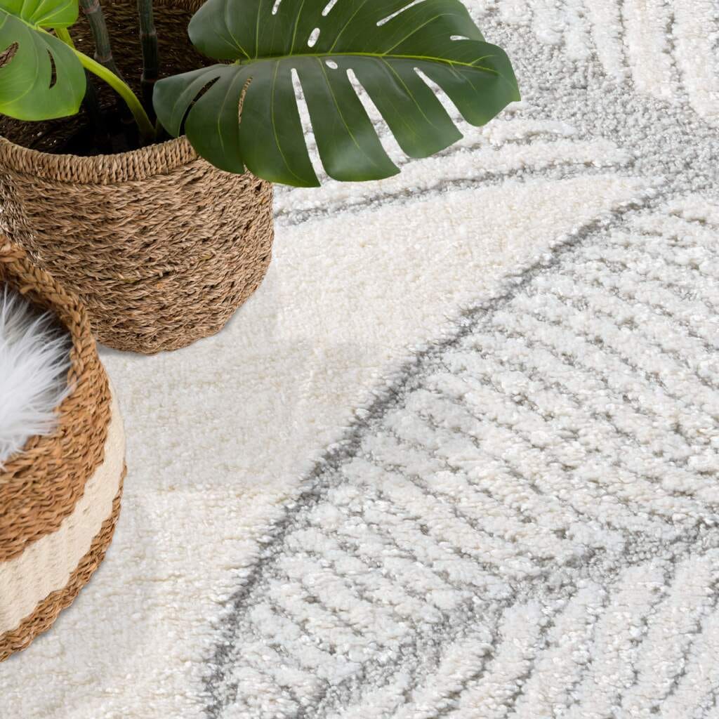 Carpet City Teppich »LOUNGE 0629«, rund, 15 mm Höhe, Kurzflor-Teppich Modern, Hoch-Tief-Struktur, Wohnzimmer, Schlafzimmer