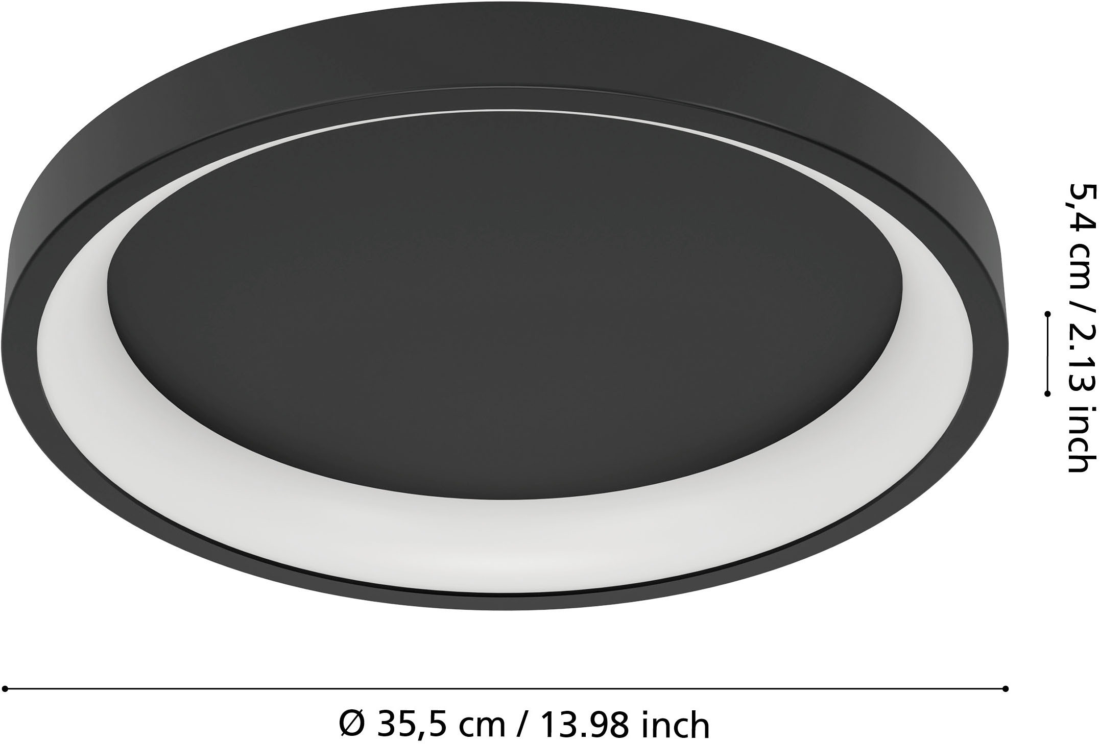 EGLO LED Deckenleuchte »LORETELLO-Z Deckenlampe - Stahl - LED - 19,6W - IP20« LED-Modul 1 Stk. Kaltweiß | Neutralweiß | RGB | Warmweiß Wohzimmerlampe, Esszimmerlampe, Flur, Schlafzimmer, H7,5 x Ø35 cm