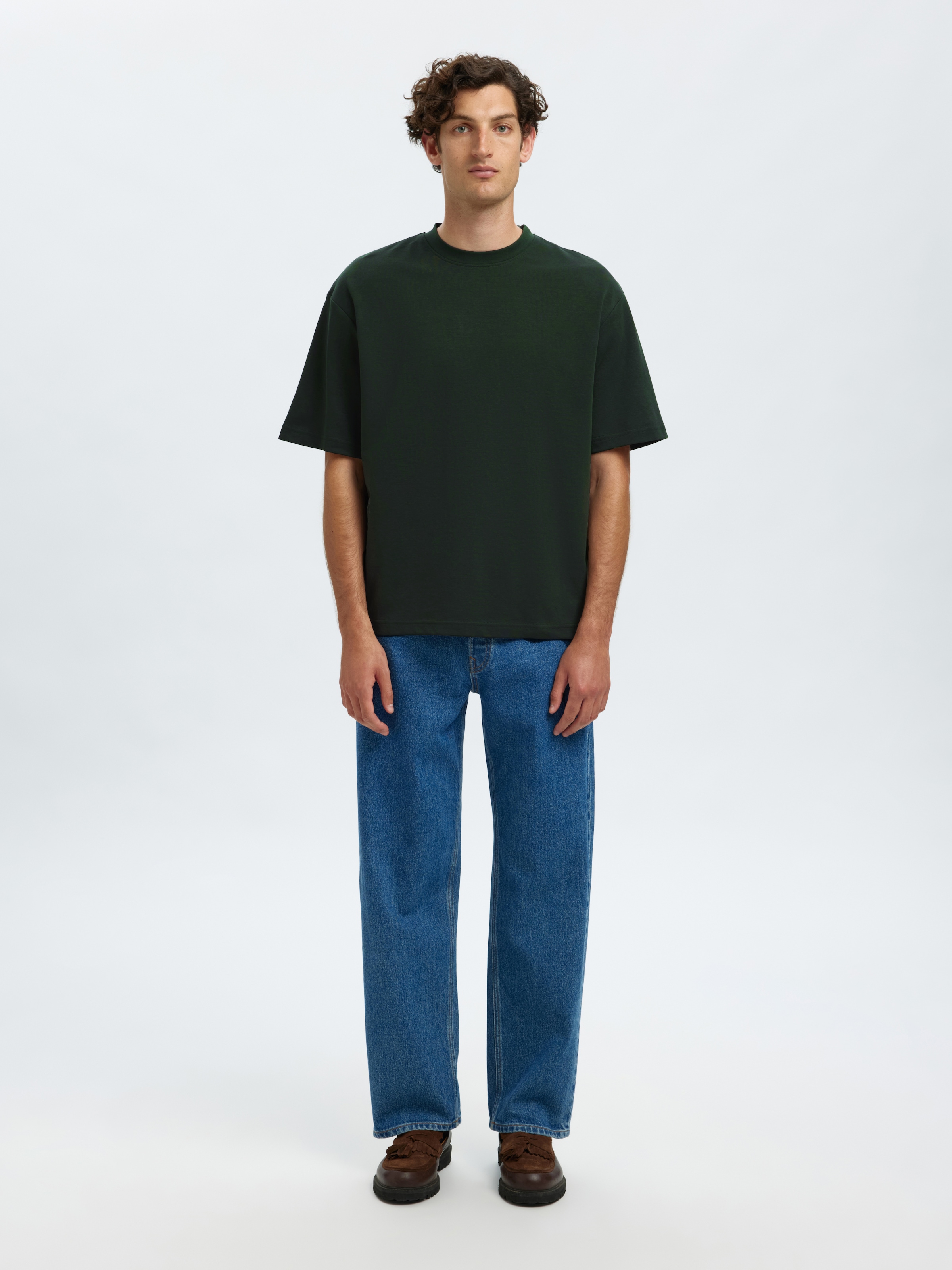 SELECTED HOMME Rundhalsshirt »SLHLOOSEOSCAR SS O-NECK TEE NOOS«