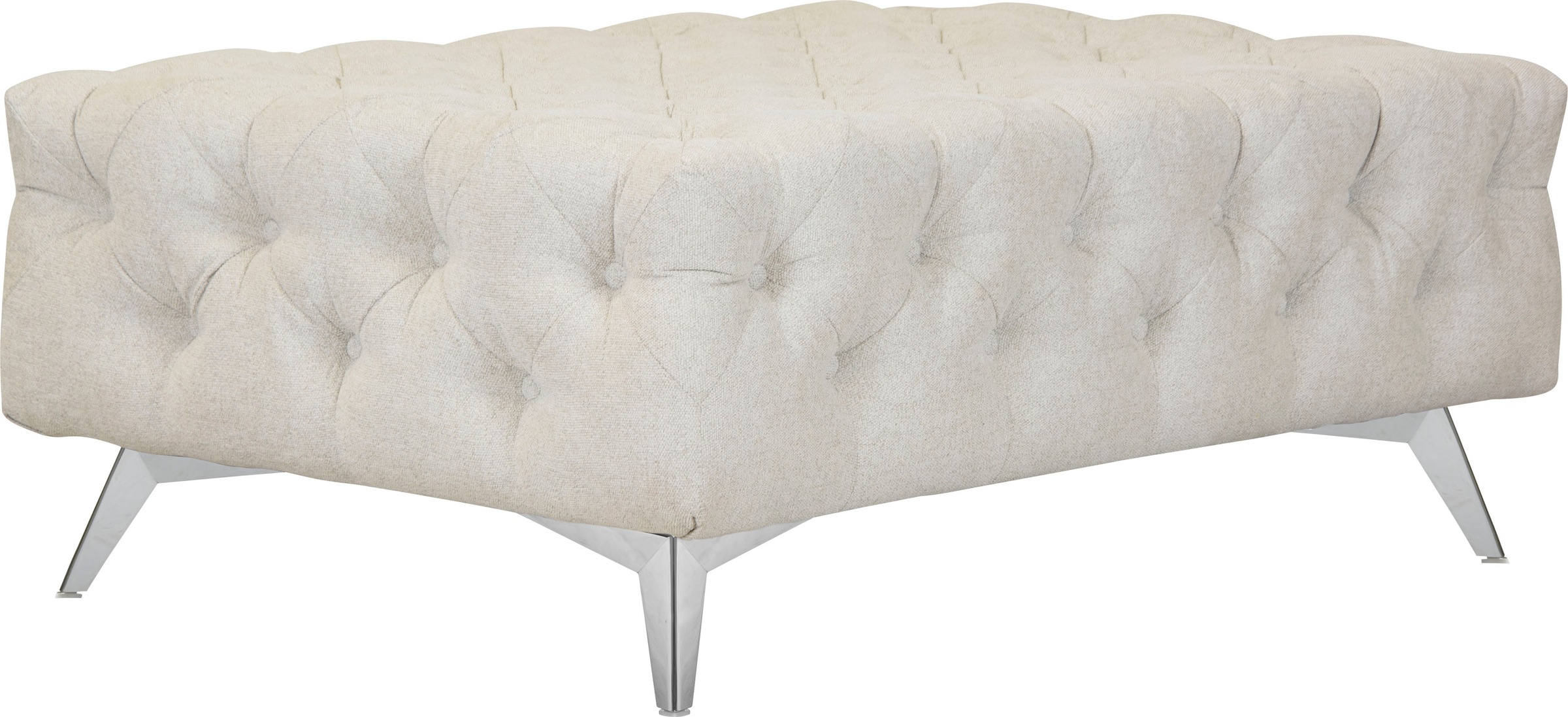 Leonique Polsterhocker »Amaury«, Chesterfield-Optik, Breite 120cm, Fußfarbe wählbar
