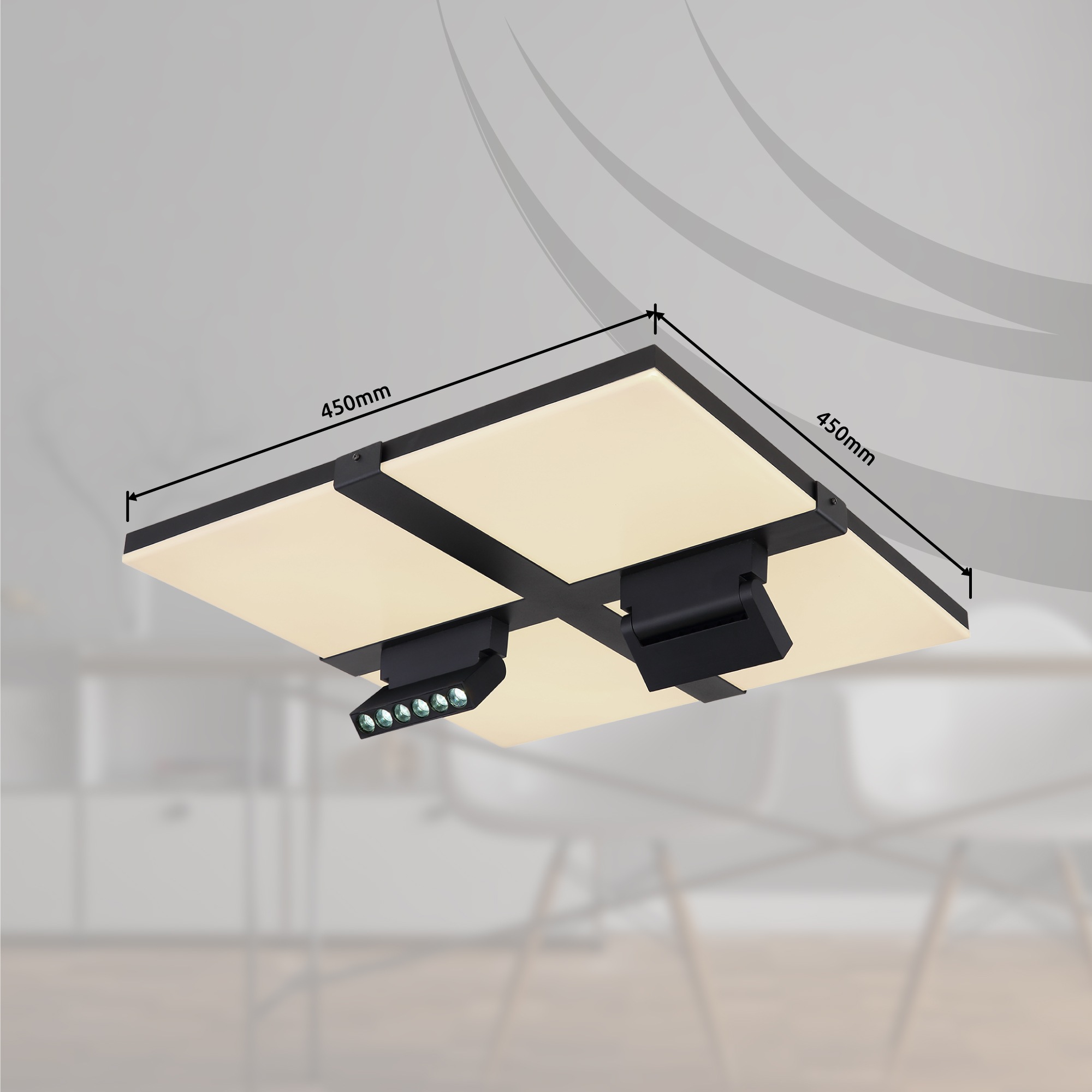 GLOBO LIGHTING LED Deckenleuchte »VILLSI« LED-Modul 1 Stk. Deckenlampe/rund/Wohnzimmer/Schlafzimmer/elegant