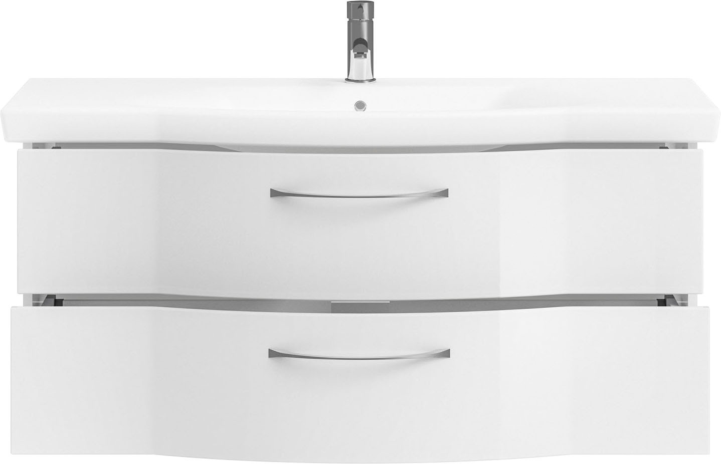 Saphir Badmöbel-Set »6005 Sprint Keramik-Waschtisch mit Unterschrank, 122 cm breit«, (1 St.), Waschplatz inkl. Türdämpfer, 2 Schubladen, Waschtisch Set