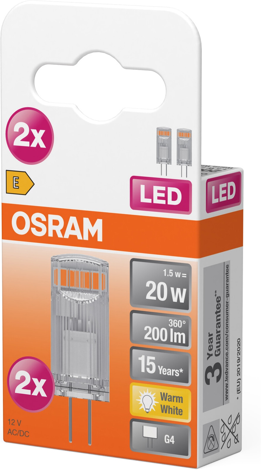 Osram LED-Leuchtmittel »LED PIN Lampe« G4 2 Stk. Warmweiß