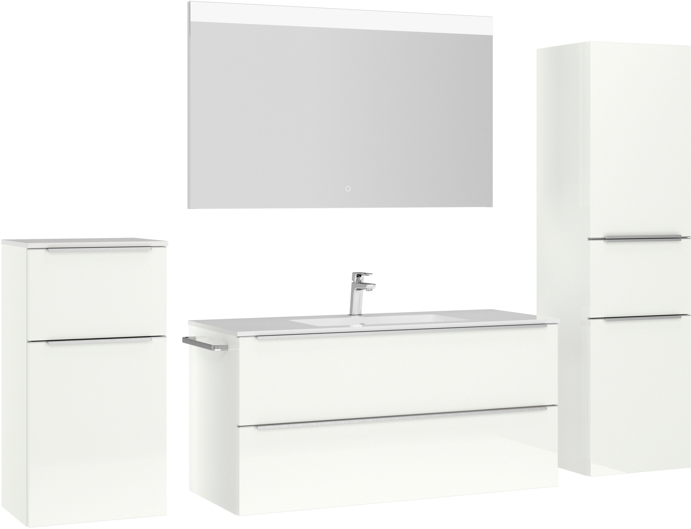 nobilia® Badmöbel-Set »Levere«, (4 St., vormontiert, mit Soft-Close), Hochg günstig online kaufen