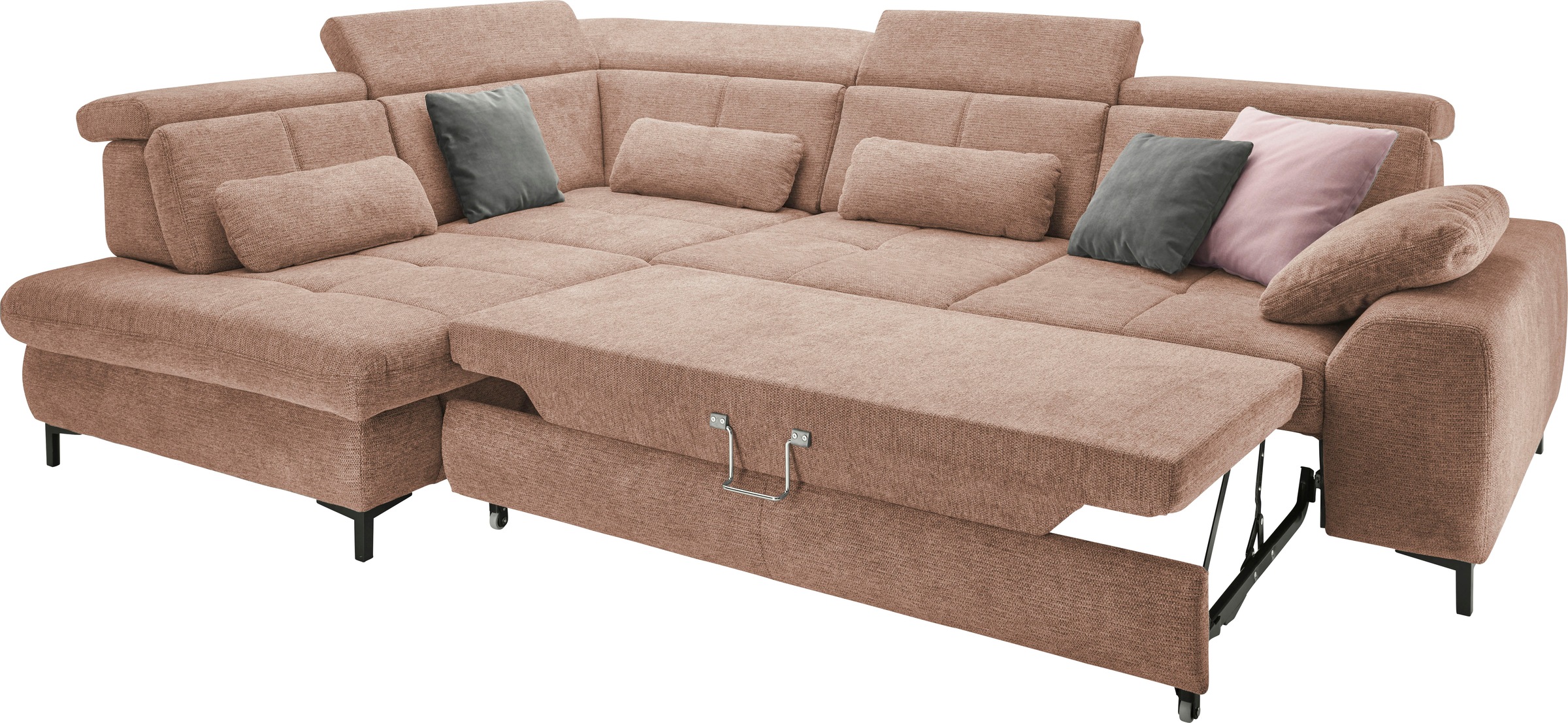 set one by Musterring Ecksofa »SO 3400 Sitzhöhe 47cm oder 49cm, Sitztiefe verstellbar, B/T 317/220 cm« Kaltschaumpolsterung, Flachgewebe, whlw. mit Funktionen, Sitzhöhe 47