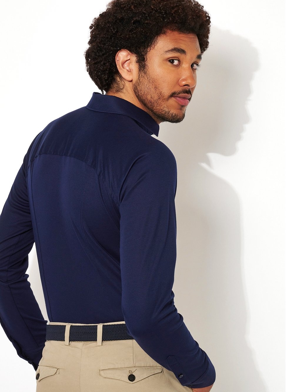DESOTO Langarmhemd »Jerseyhemd Casual Kent langarm«, Flexibler Stretch