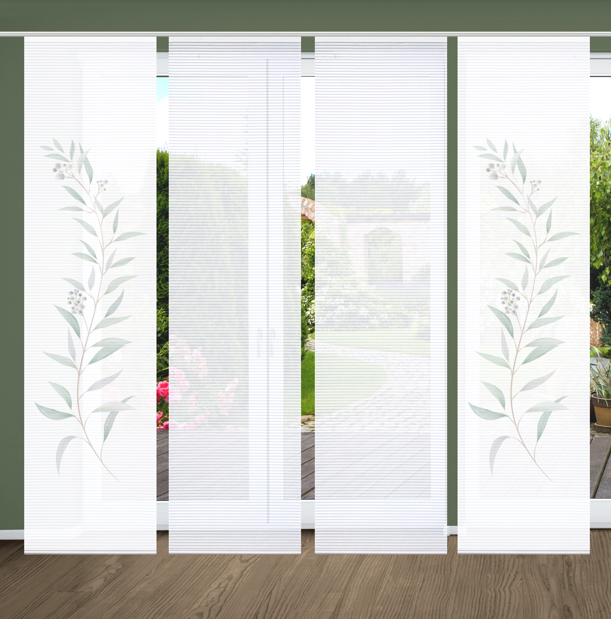 HOME in green Schiebegardine »CELSO« Paneelwagen 4 Stk. tlg. SET DIGITALDRU günstig online kaufen